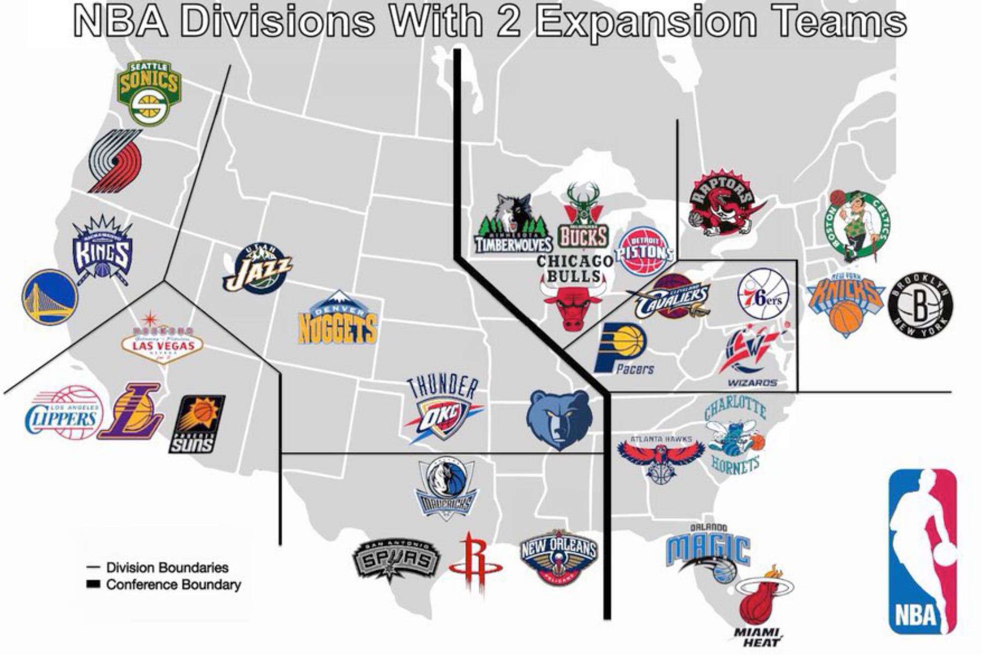 This is what the NBA would look like with the expansion already in effect.