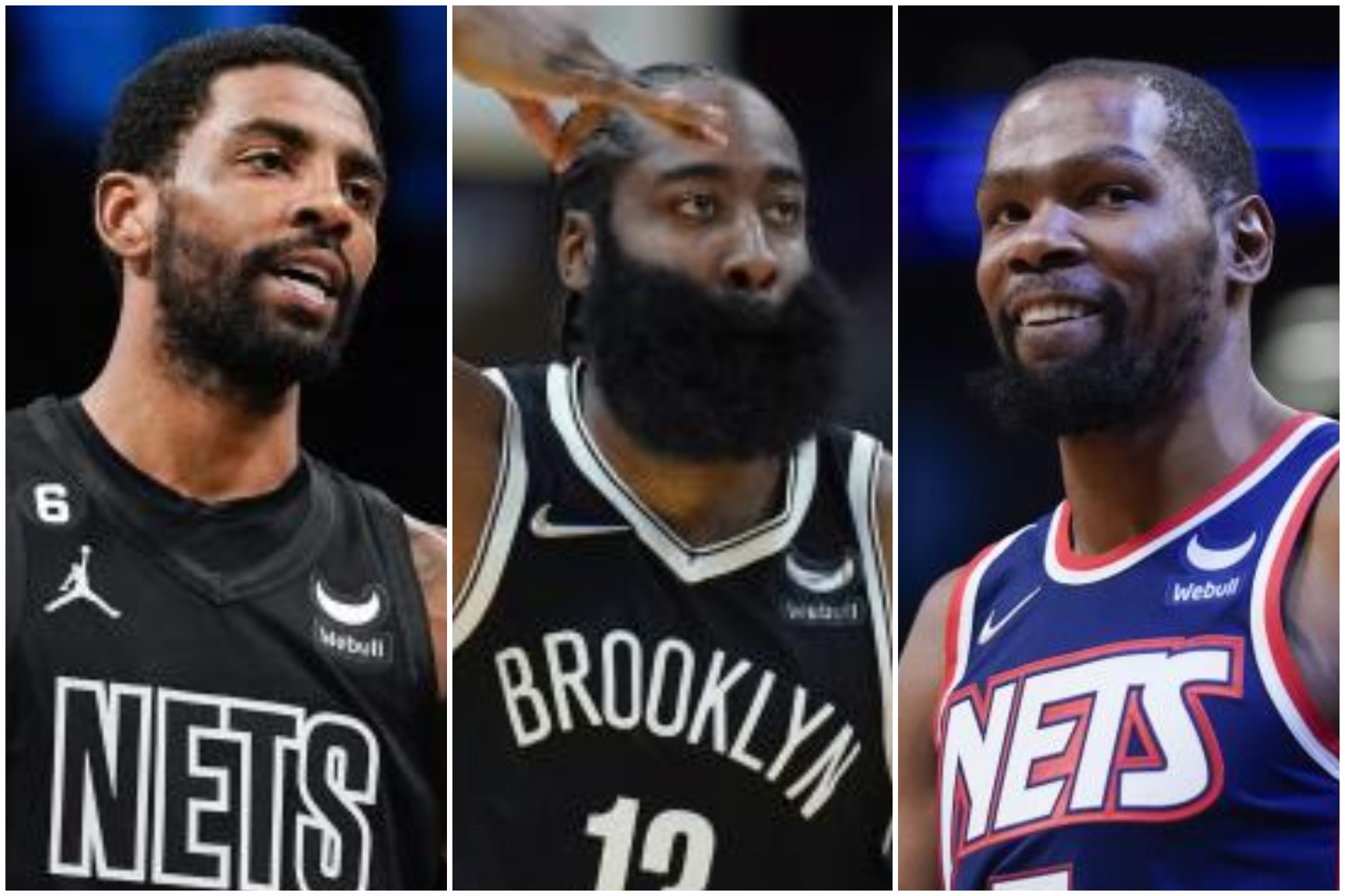 Kyrie Irving, James Harden and Kevin Durant
