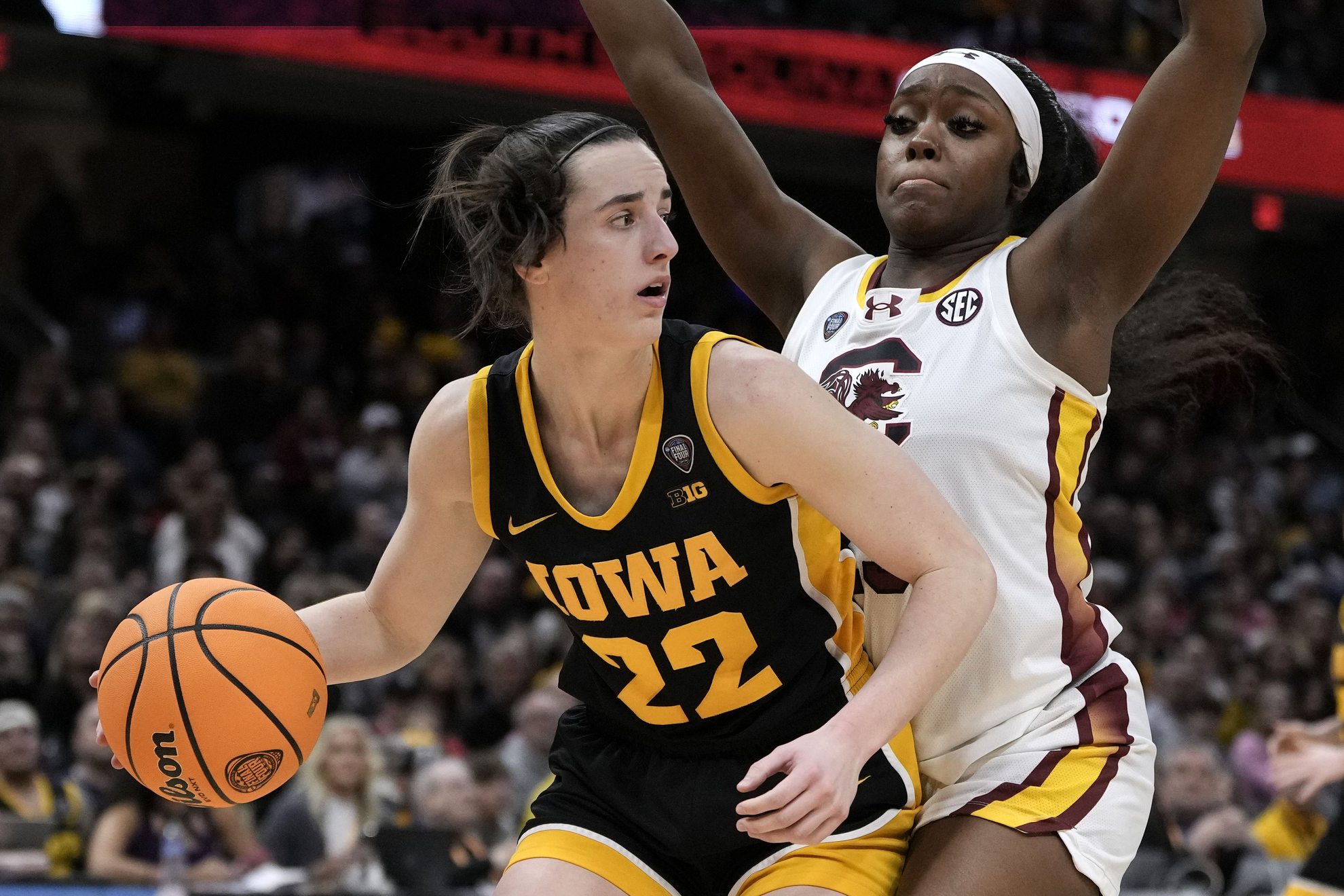 Caitlin Clark and Raven Johnson