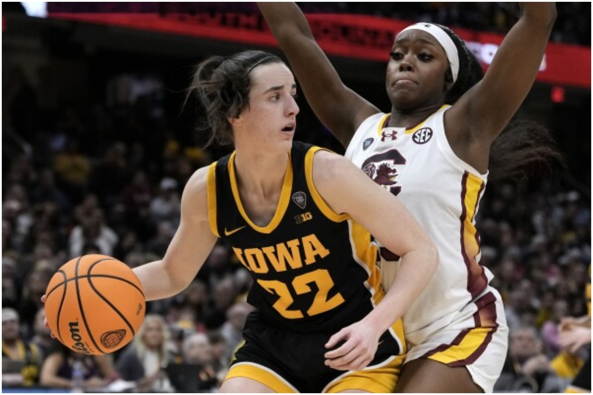 Caitlin Clark and Raven Johnson
