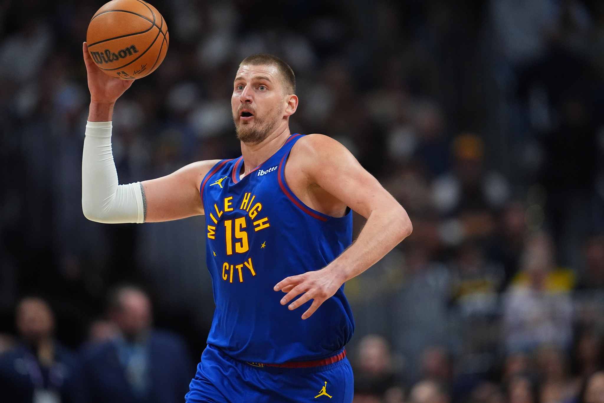 Denver Nuggets center Nikola Jokic is averaging a triple double every game in the NBA