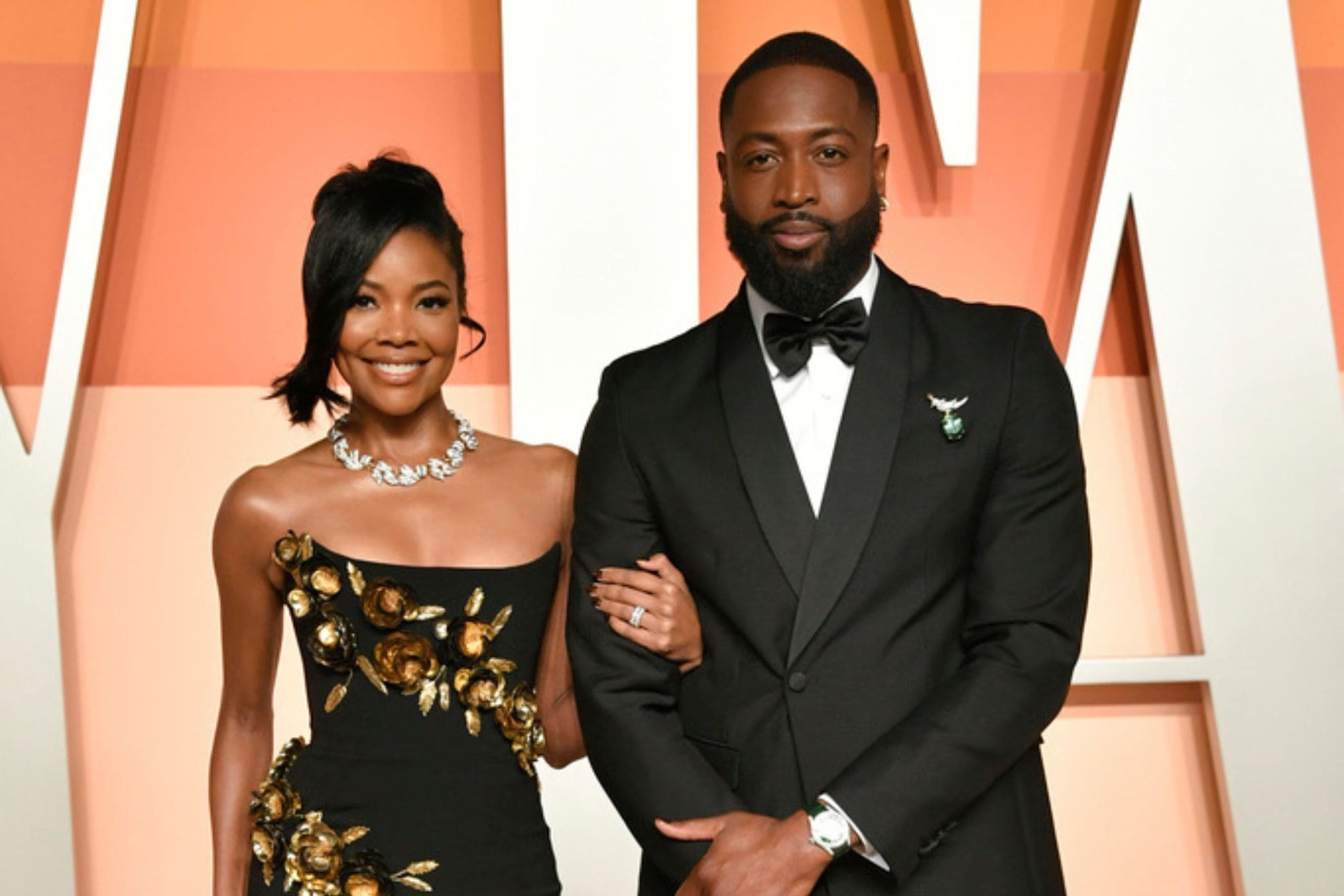Gabrielle Union and Dwyane Wade arrive at the Vanity Fair Oscar Party on Sunday, March 2, 2025, at the Wallis Annenberg Center for the Performing Arts in Beverly Hills, Calif. (Photo by Evan Agostini/Invision/AP)