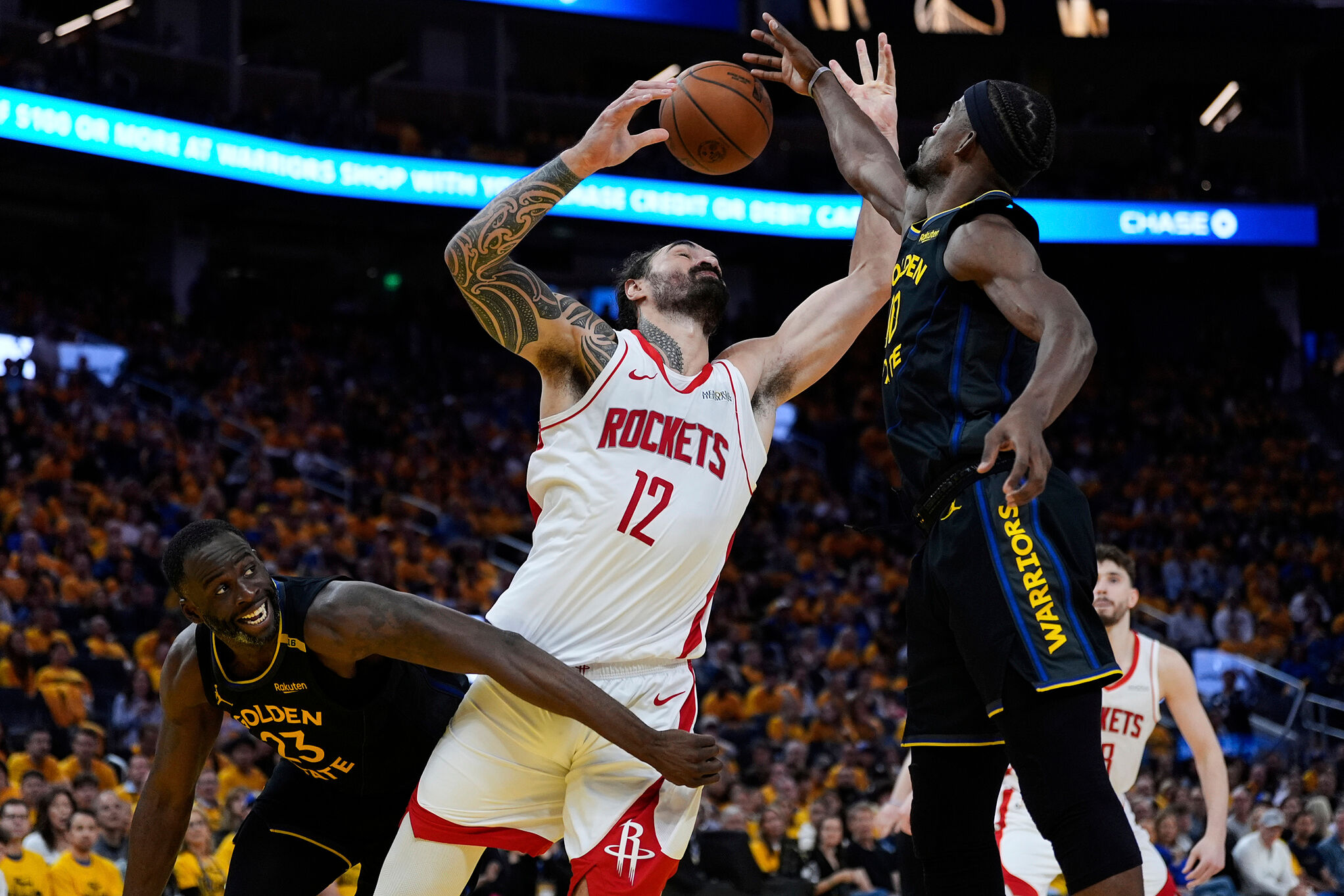 Steven Adams Rockets Basketball Jimmy Butler gets an unexpected cuddle from Steven Adams during heated ...