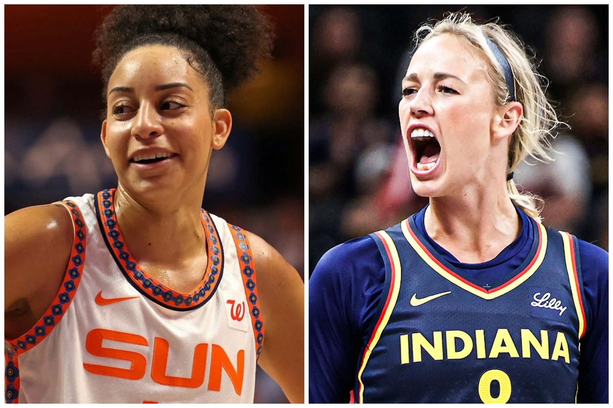 Bria Hartley and Sophie Cunningham