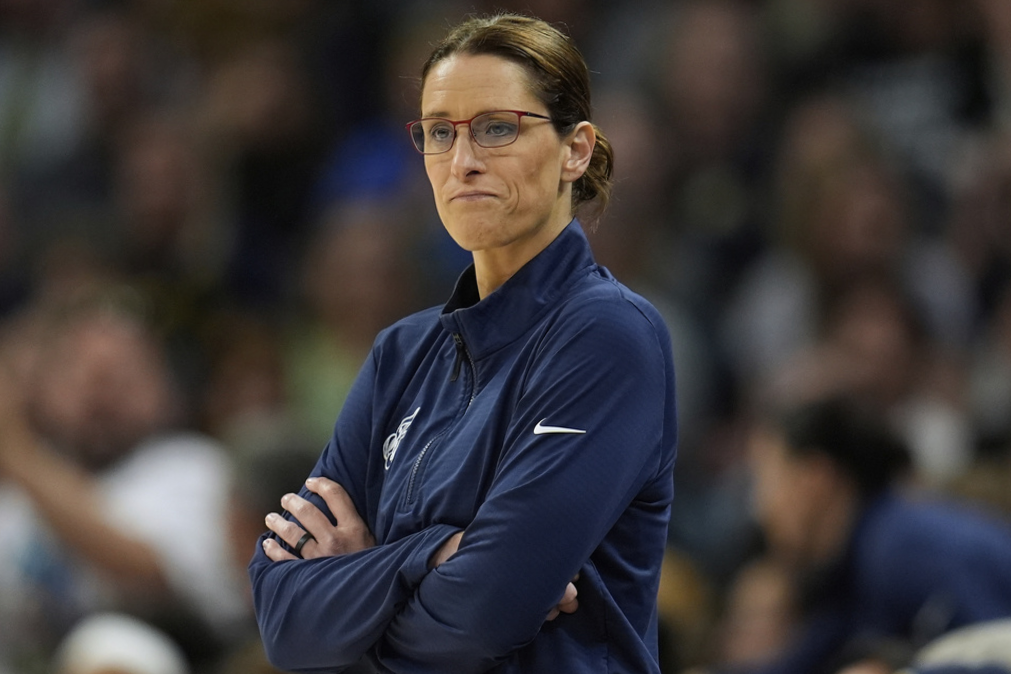 Indiana Fever head coach Stephanie White paid tribute to former Pacers coach Nancy Leonard, who died at the age of 93. (AP Photo/Abbie Parr)