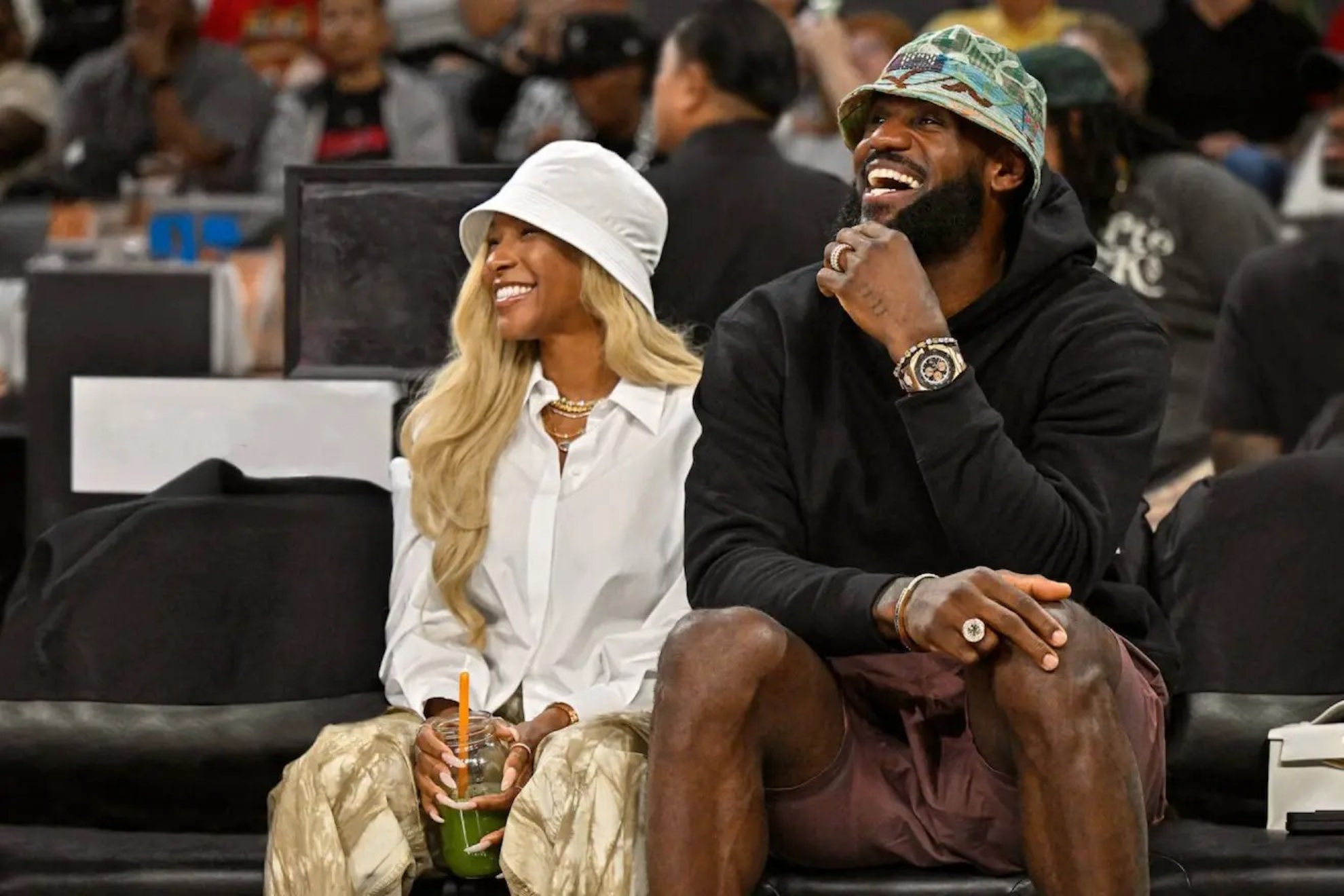 LeBron and Savannah James.