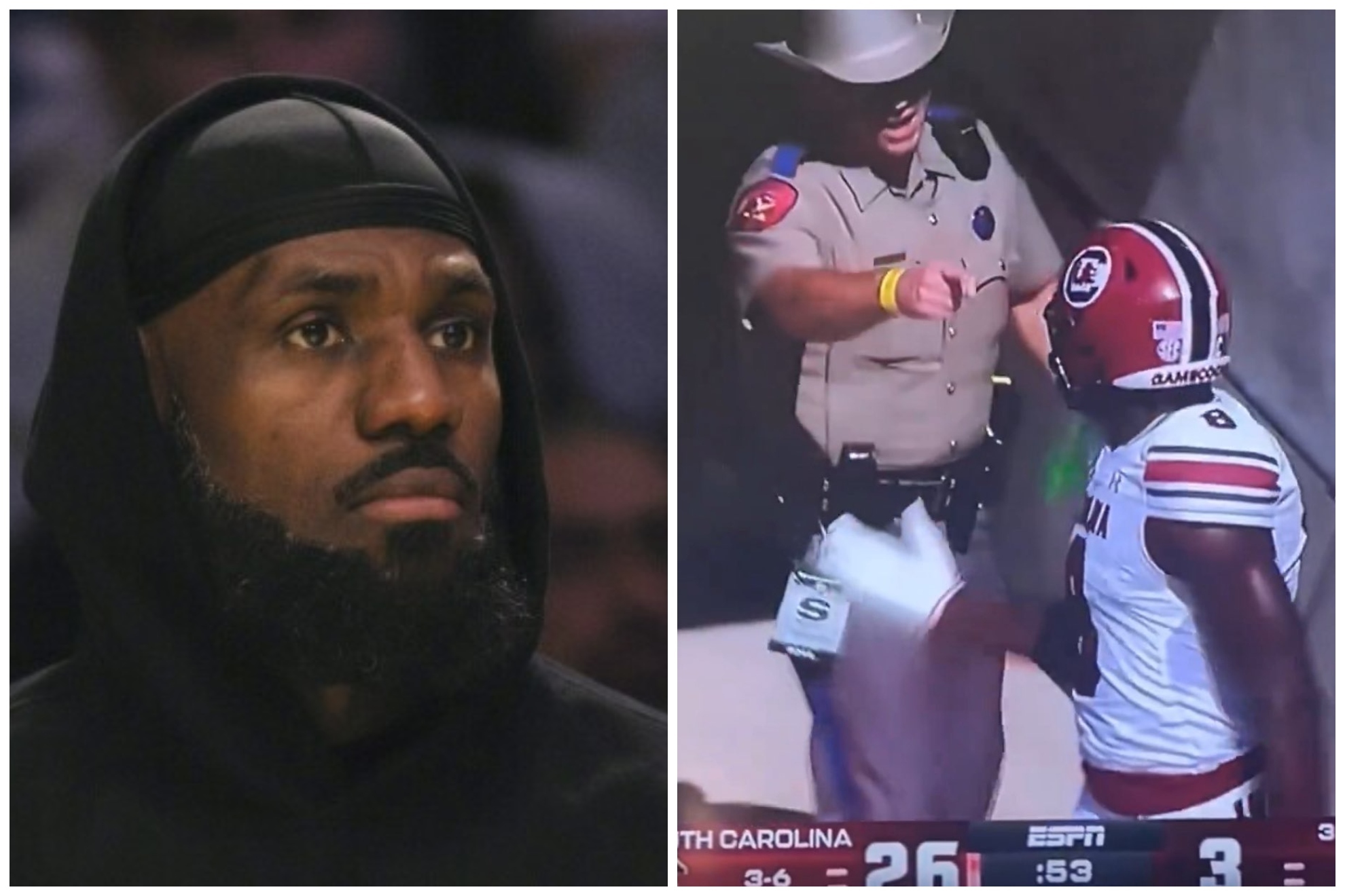LeBron James and a shot of the viral moment