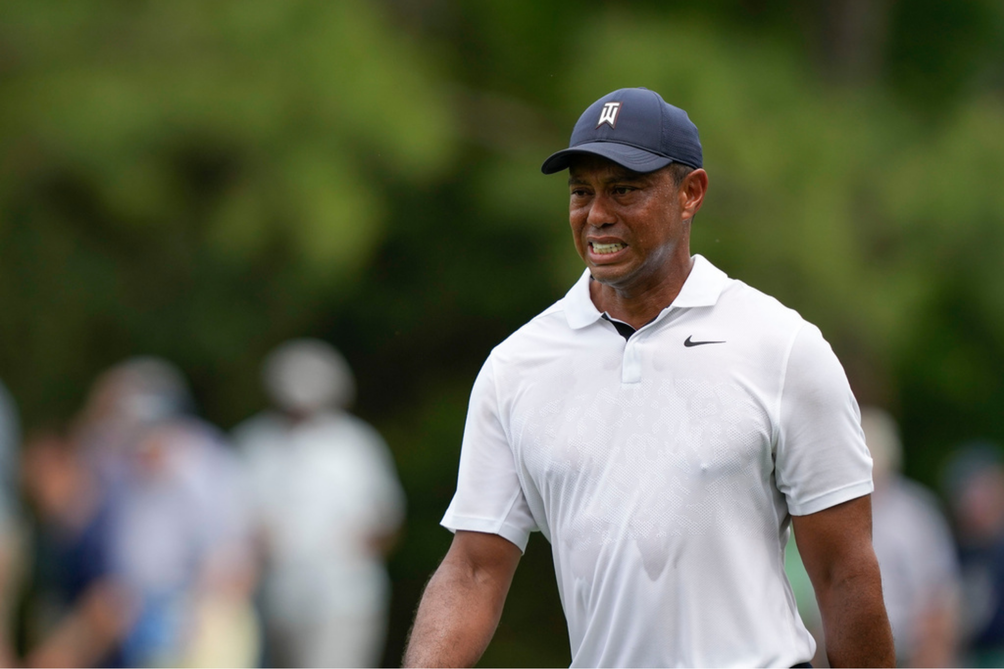 Tiger Woods grimaces