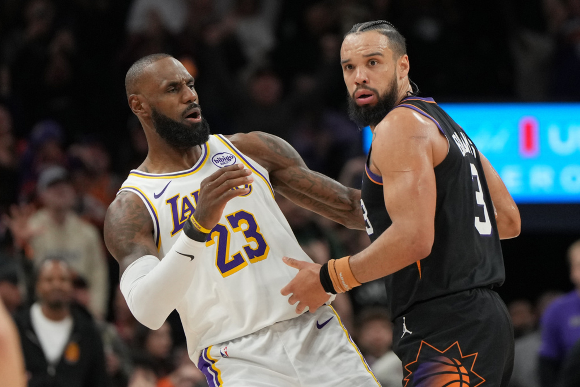LeBron James and Dillon Brooks
