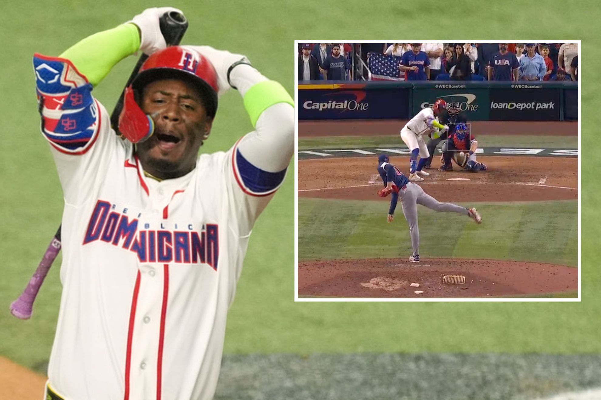 Dominican Republic Geraldo Perdomo reacts after striking out at the end of the ninth inning.
