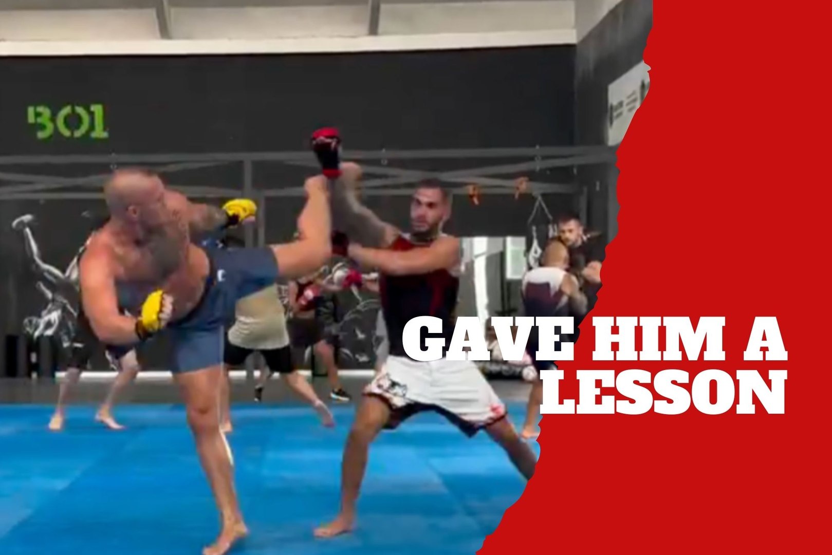 Conor McGregor teaches an undersized amateur fighter a lesson in a gym
