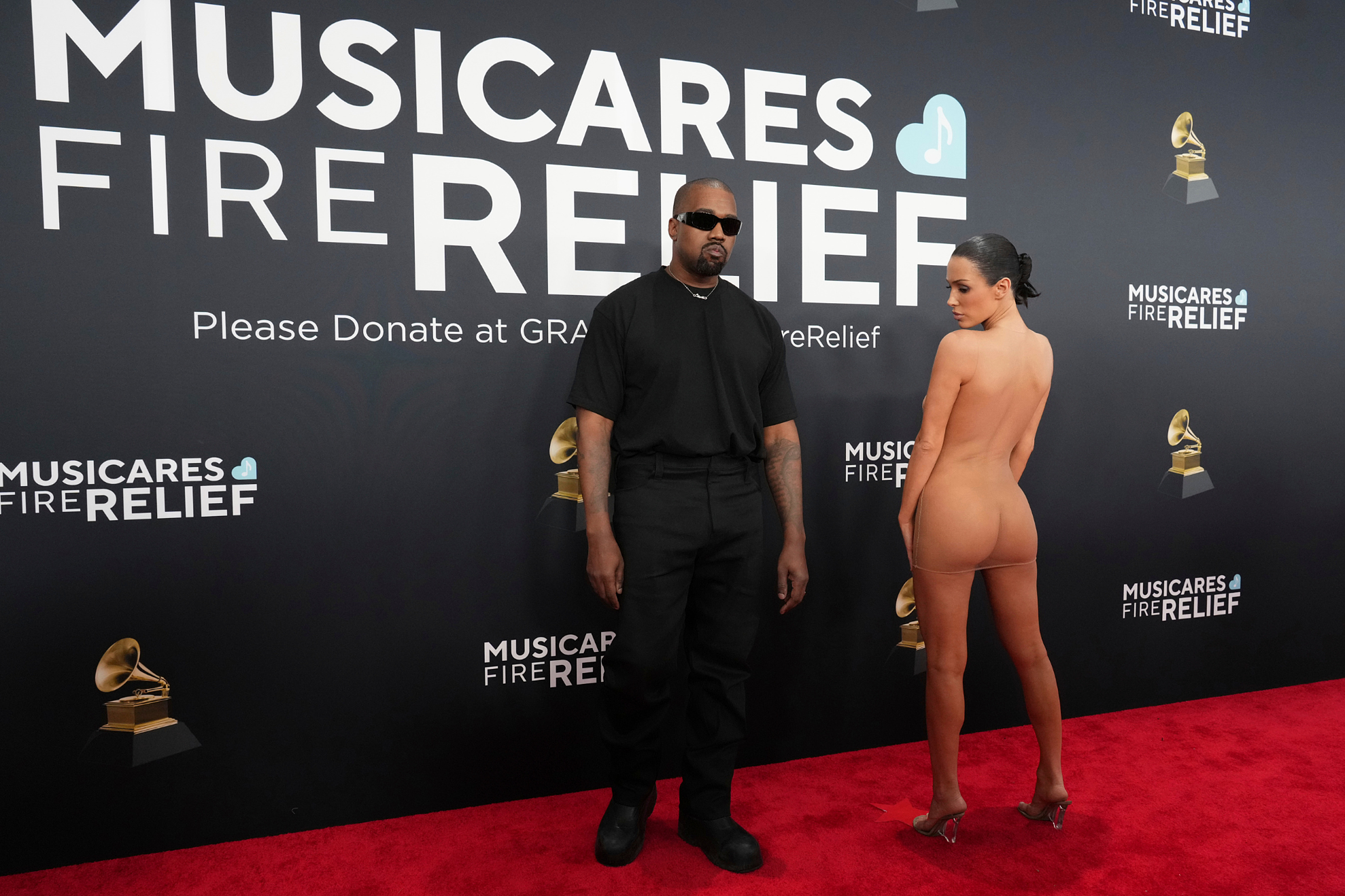 bianca censori sheer dress at grammys The Naked Dress Trend Bottomed Out At The 2025 Grammys