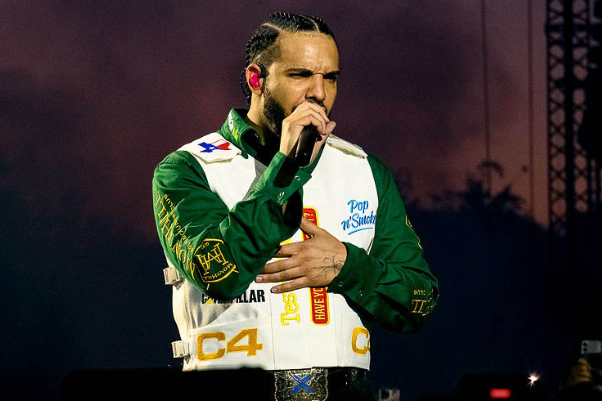 Drake copies Beyoncé and flies on a crane while singing Whitney Houston's biggest hit