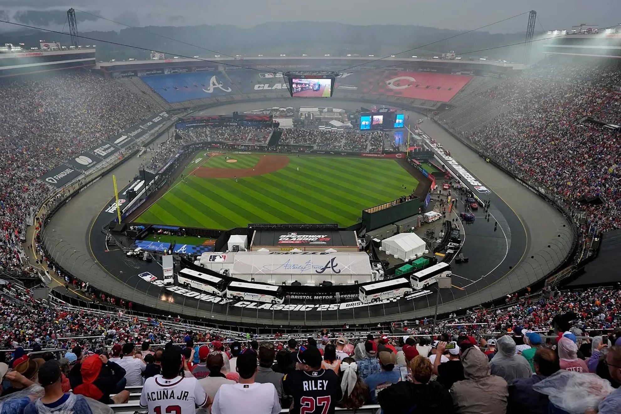 MLB Classic Speedway suspended due to rain.