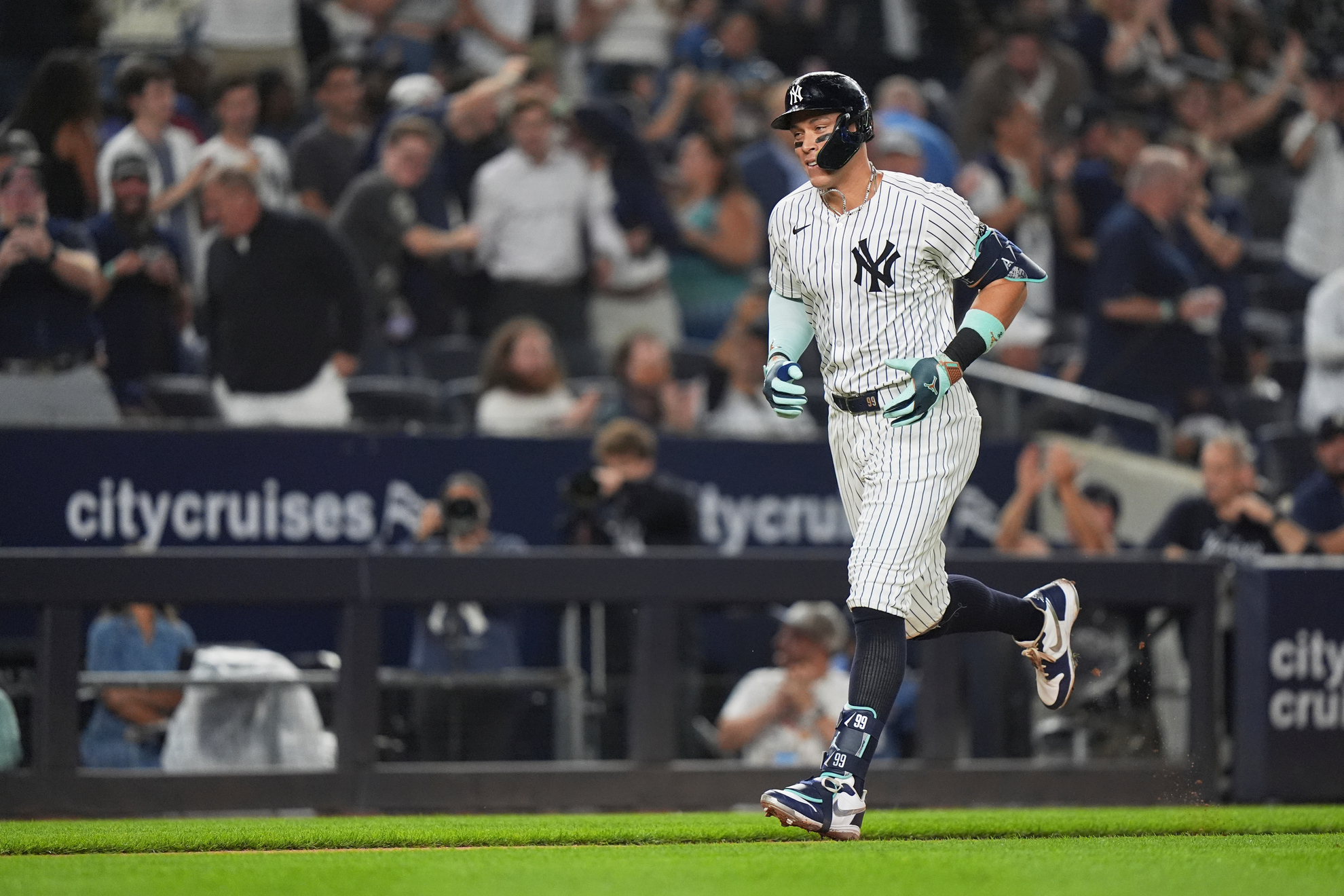 New York Yankees' Aaron Judge runs the bases
