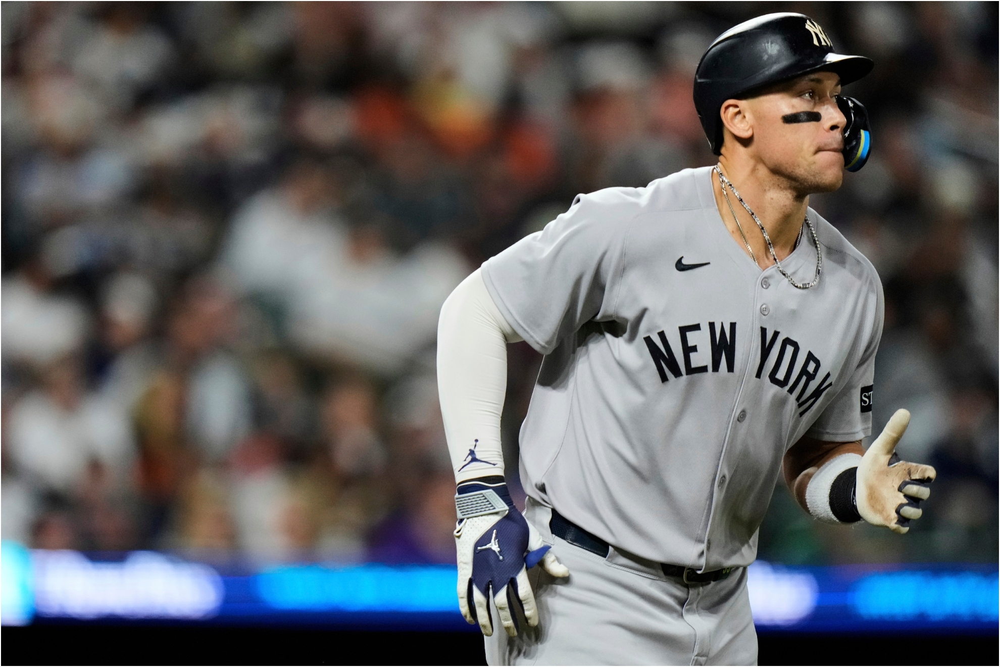 New York Yankees' Aaron Judge is walked.