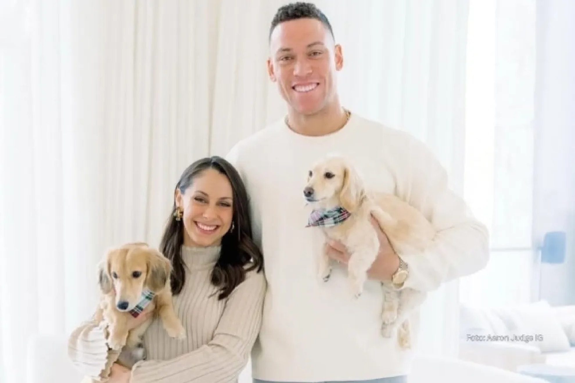 Aaron Judge with his wife Samantha.