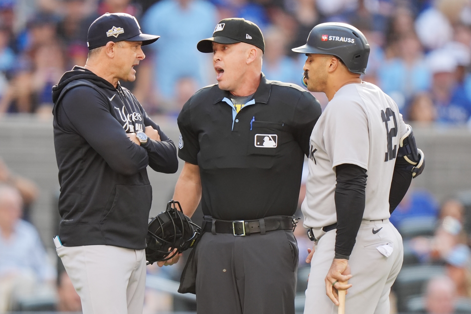 Yankees Nation fuming after Trent Grisham robbed by blown call in Toronto