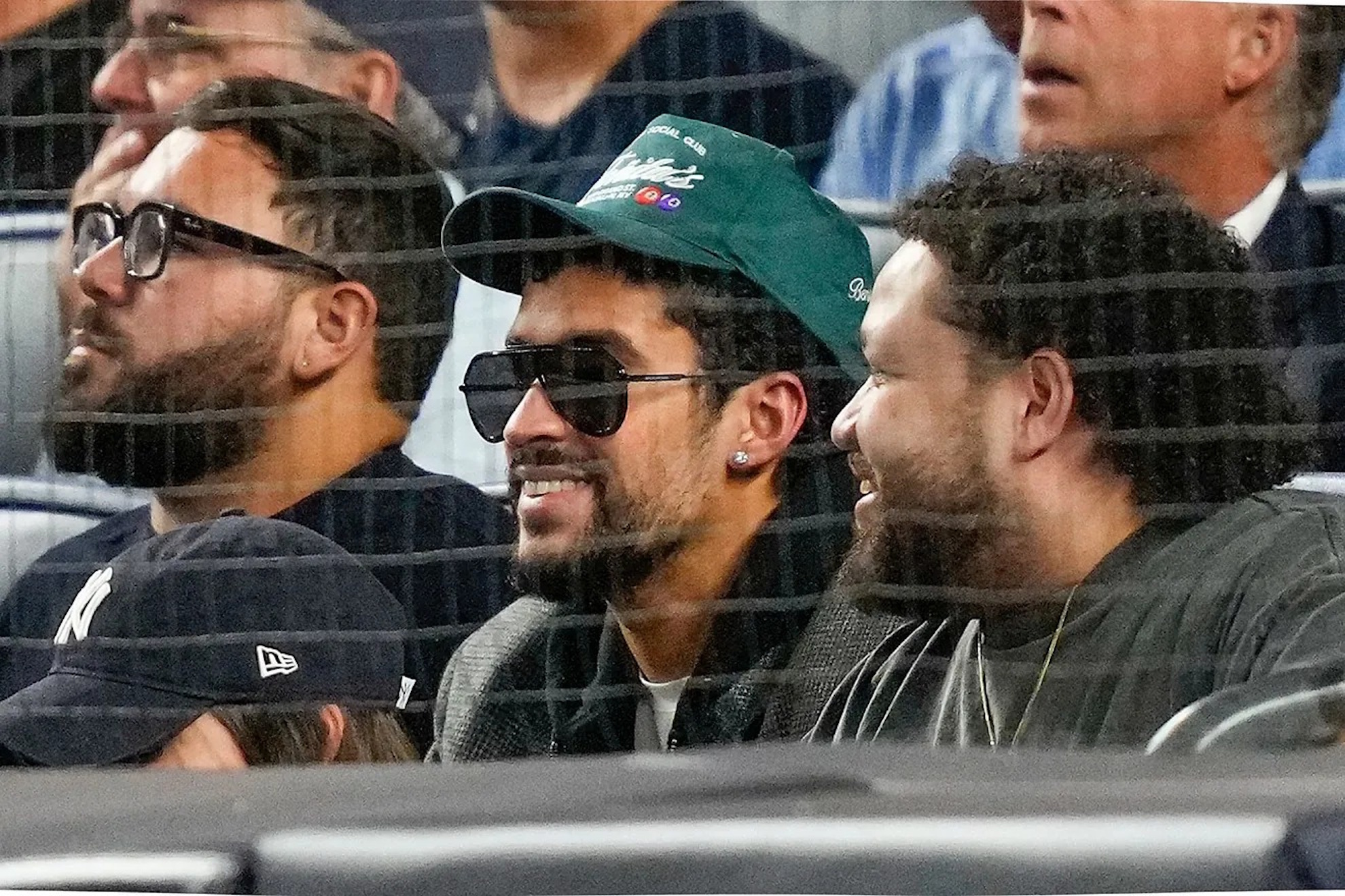 Bad Bunny attends Yankees game against Blue Jays.