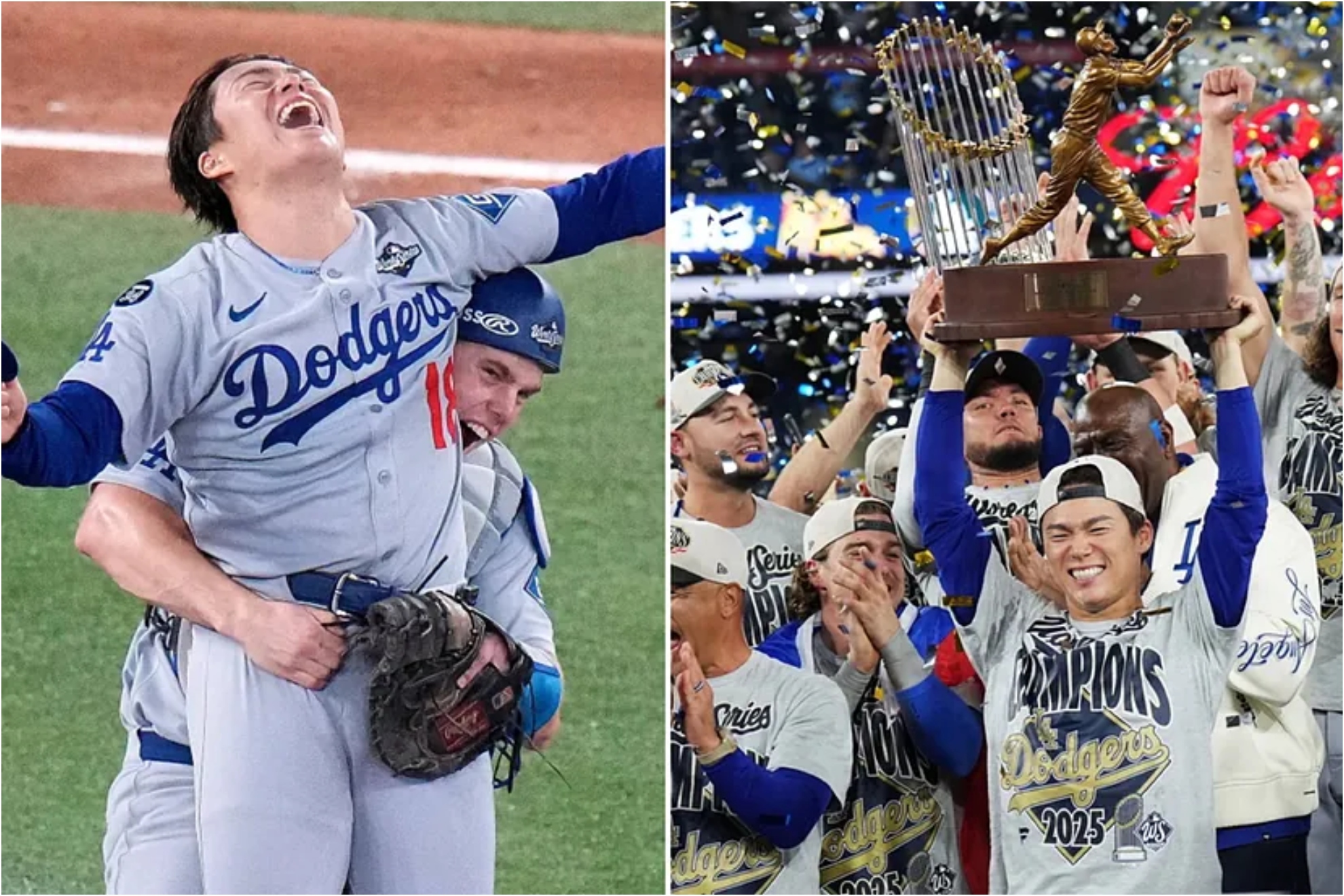 Yoshinobu Yamamoto and the Los Angeles Dodgers, 2025 champions.