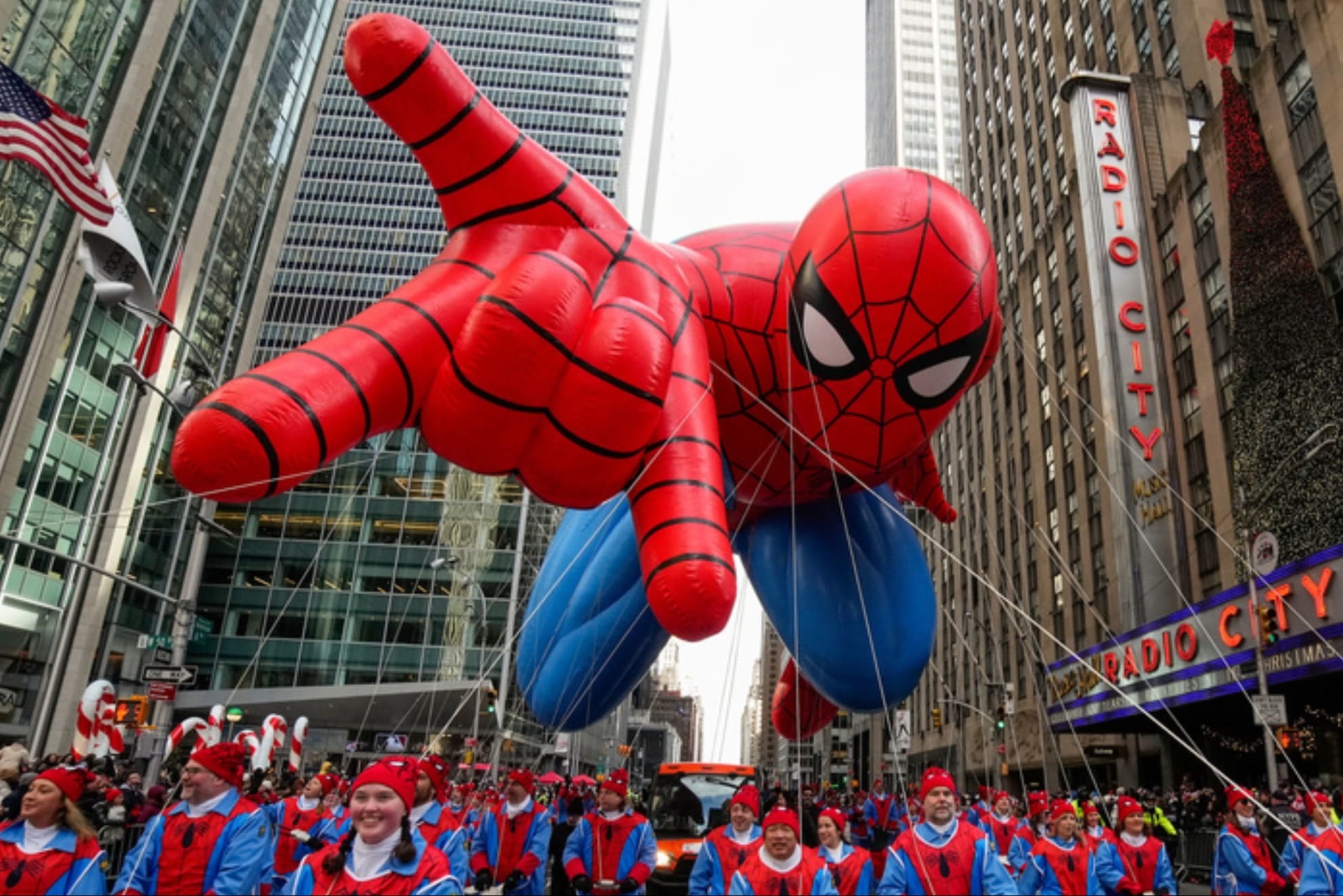 The Spider-Man baloon was one of the highlights of Macy's Thanksgiving Day Parade in NYC.