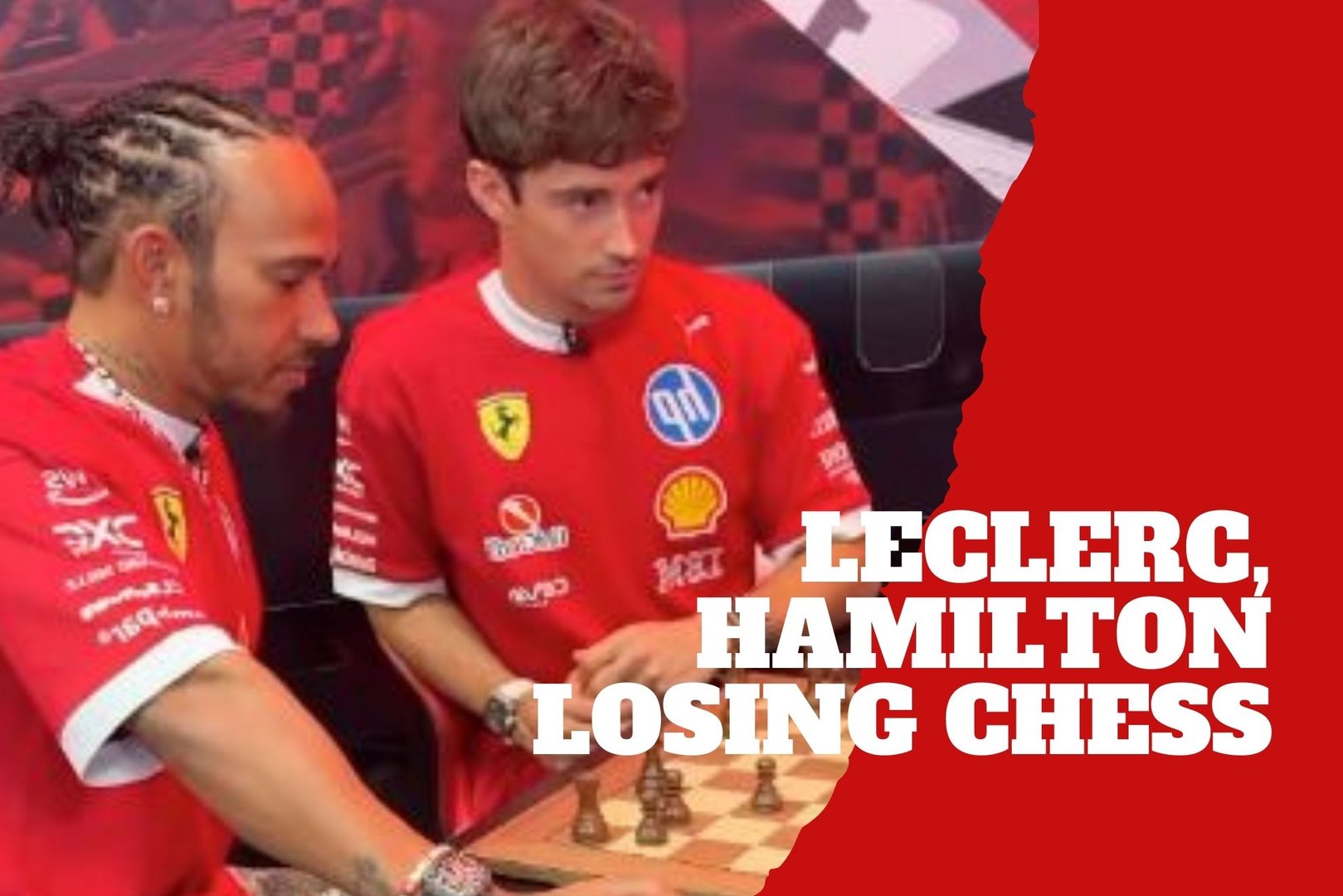 Charles Leclerc and Lewis Hamilton caught losing chess battle ahead of Formula 1 Grand Prix