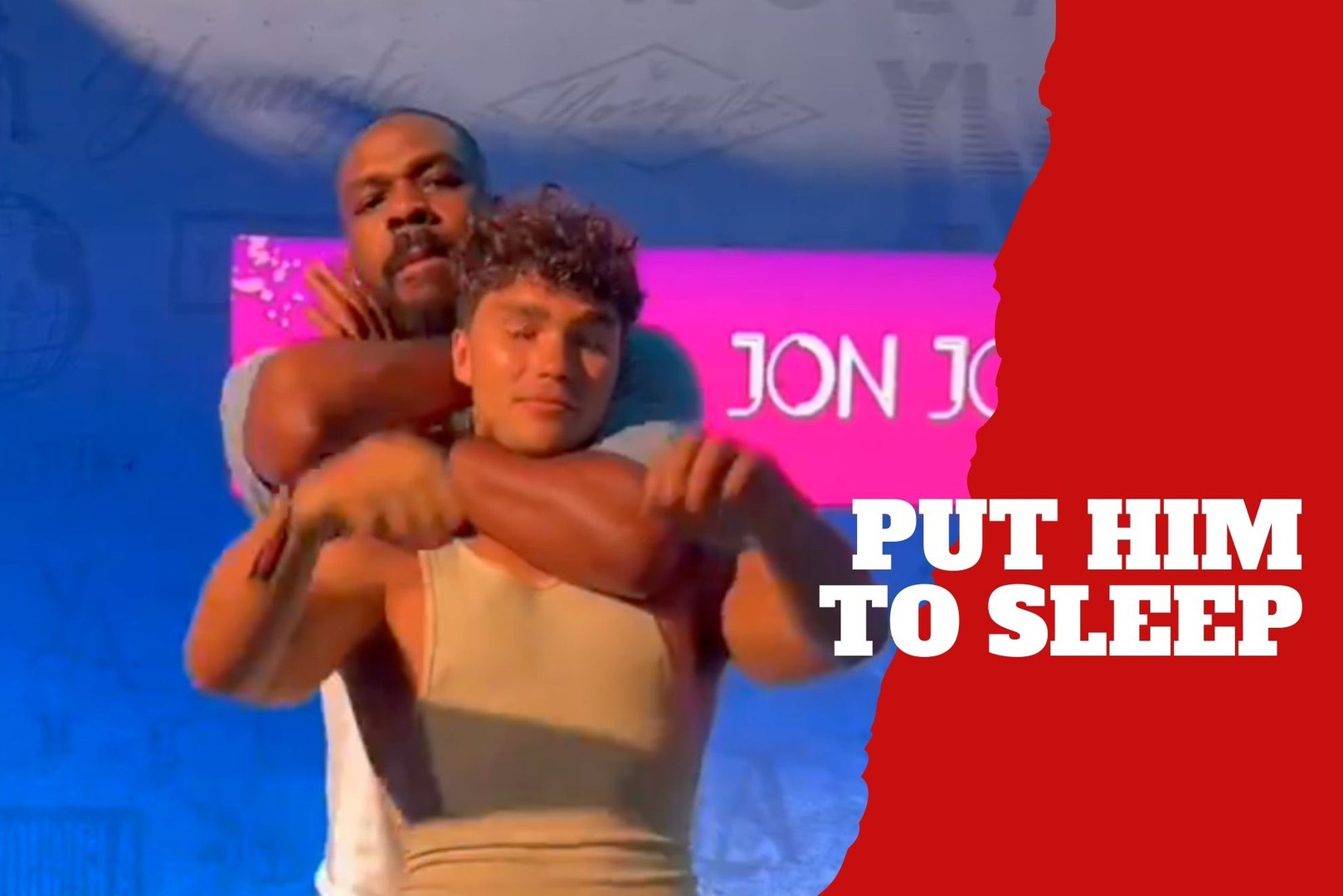 Former UFC heavyweight champion Jon Jones puts a fan to sleep in scary moment