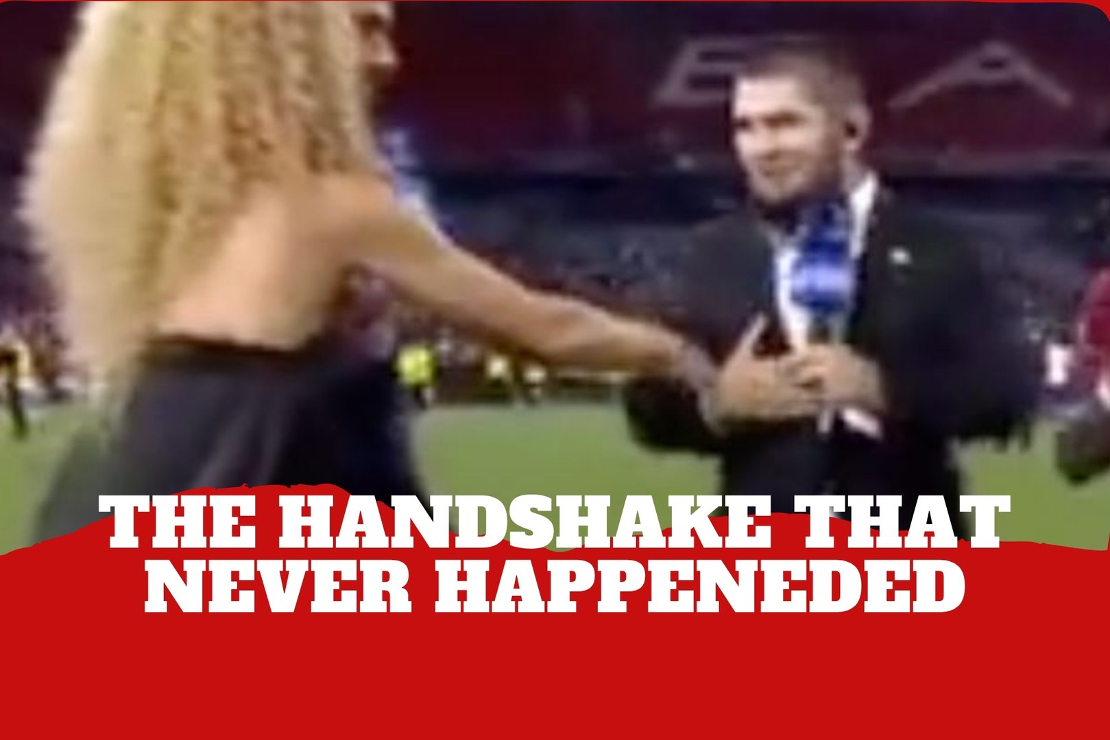 Awkward moment UFC icon Khabib Nurmagomedov snubs Kate Abdo's handshake for religious reasons