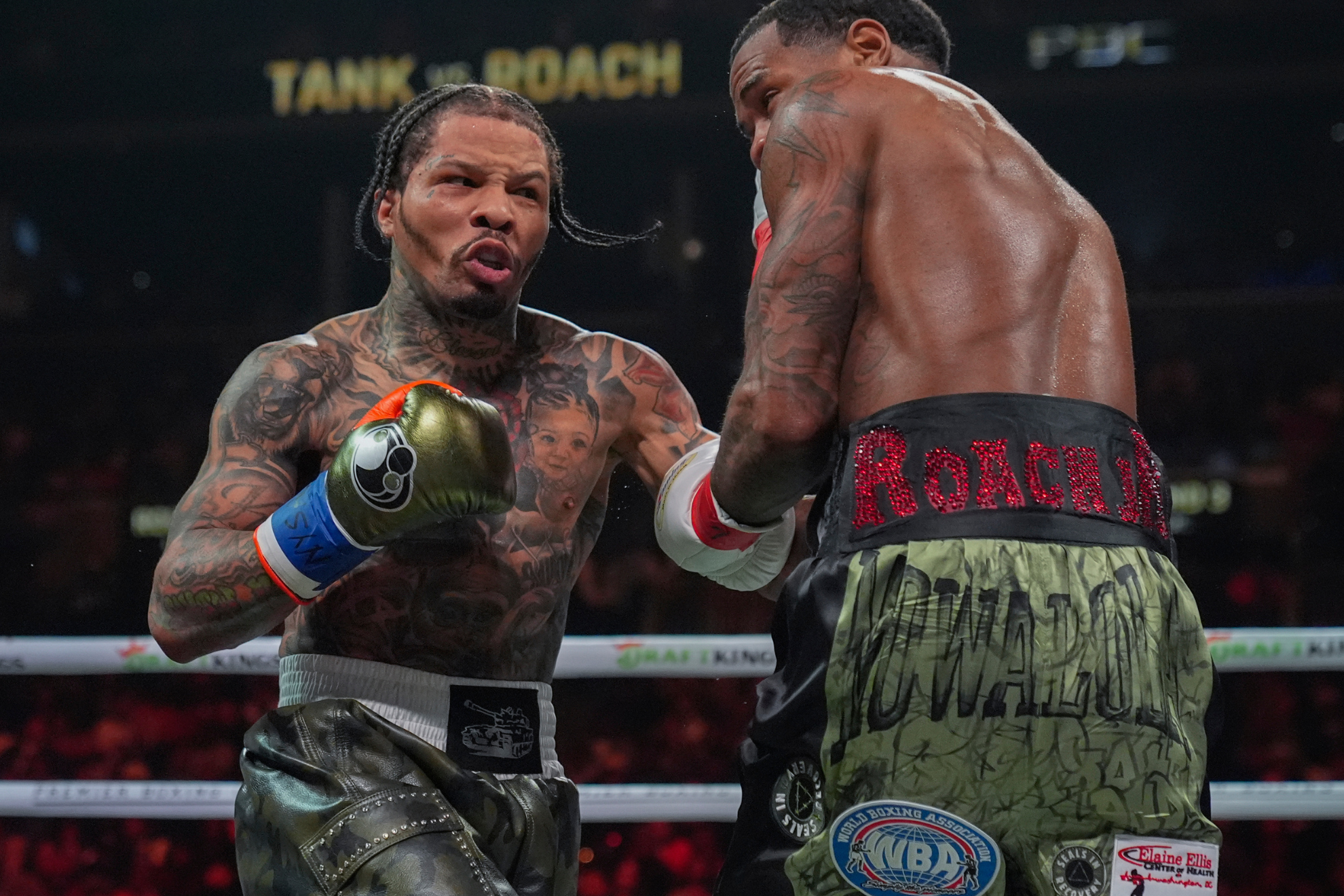 Gervonta Davis punches Lamont Roach Jr. during their fight on March 1, 2025.