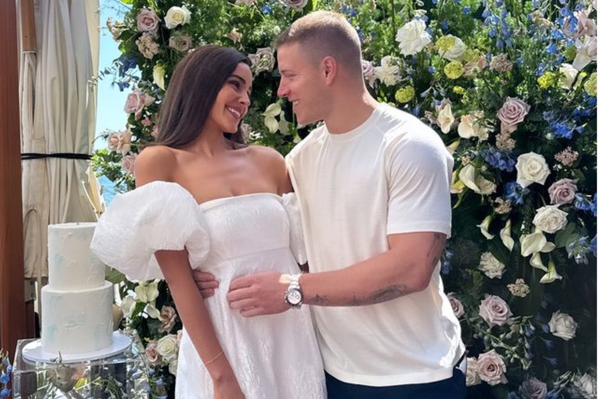 Christian McCaffrey and Olivia Culpo