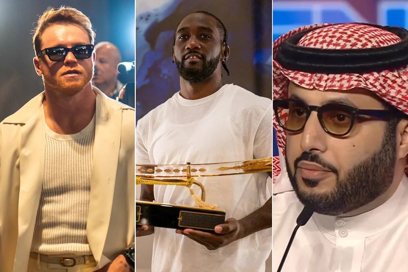 Canelo Alvarez, Terence Crawford and Turki Alalshikh.