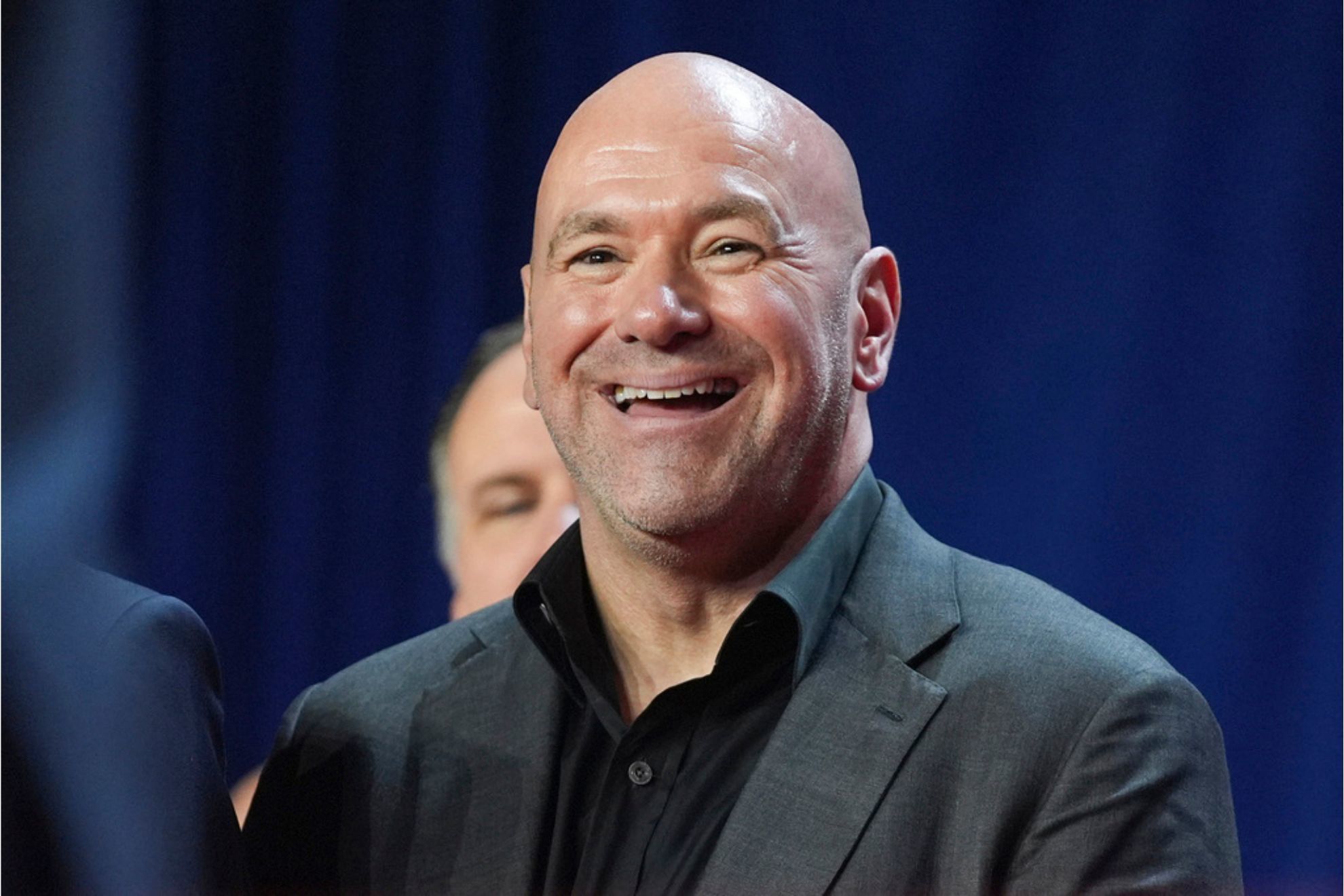 Dana White watches as Republican presidential nominee former President Donald Trump speaks at an election night watch party