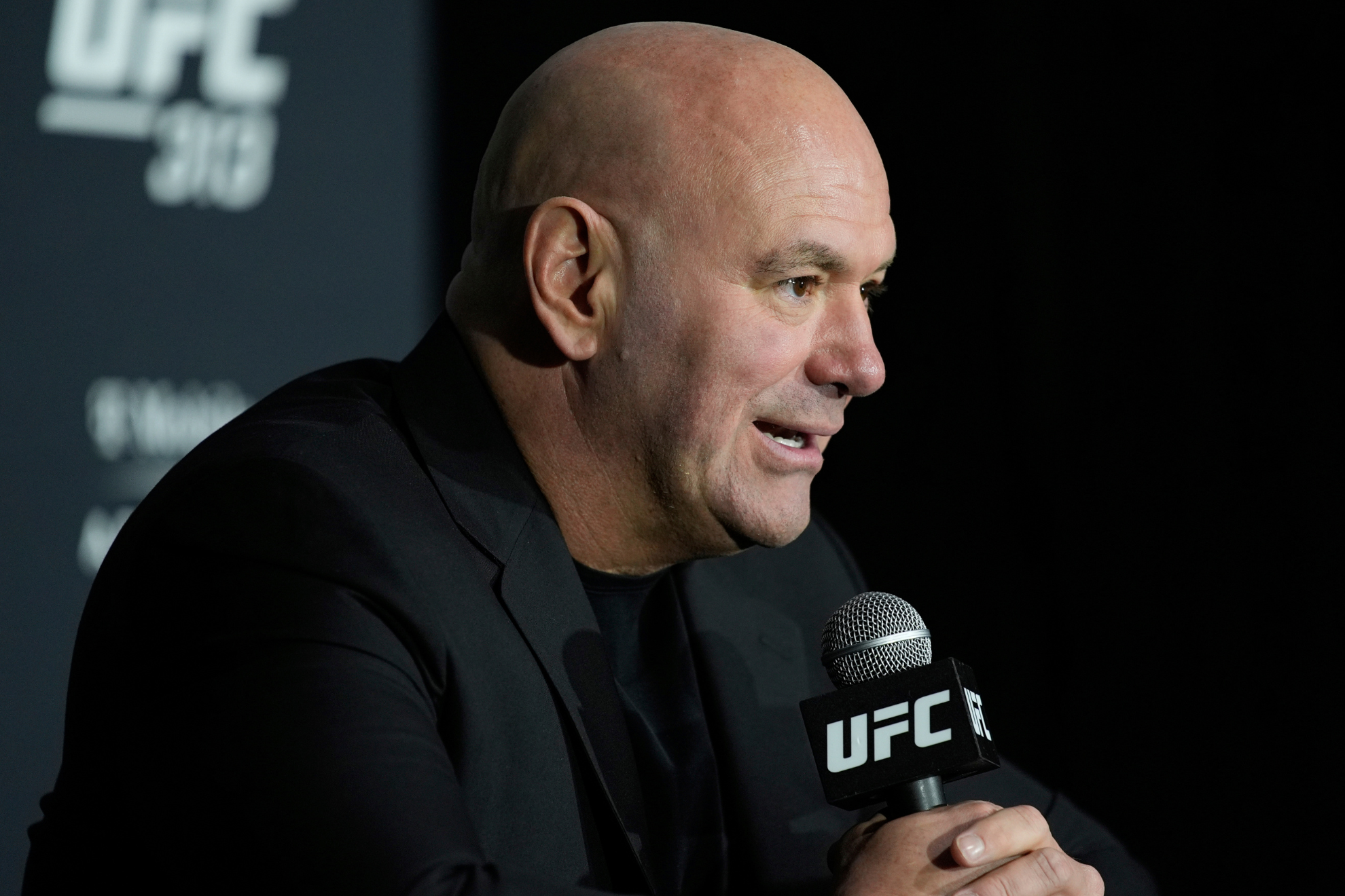 Dana White speaks to the media during a UFC press conference.