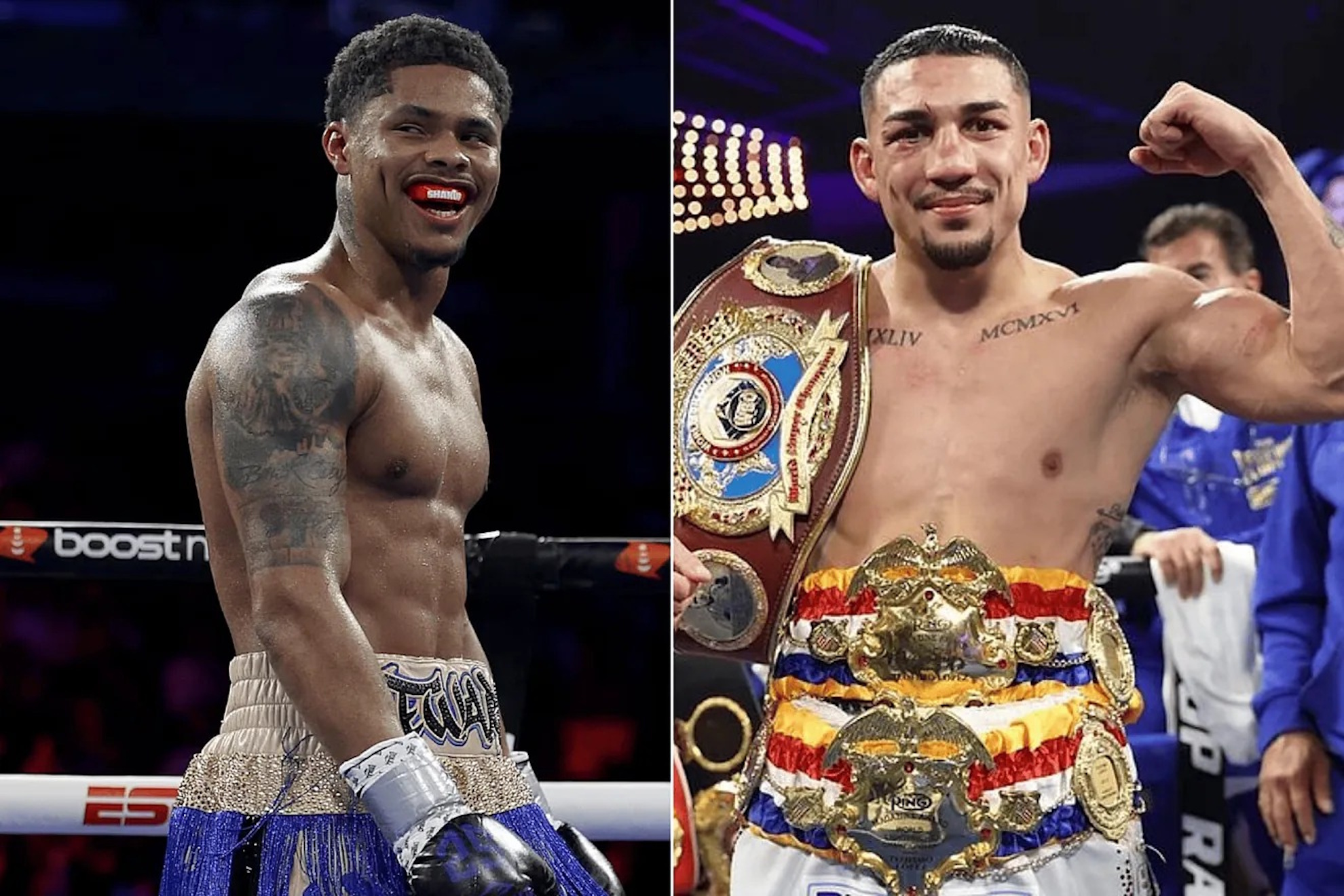 Shakur Stevenson vs Teófimo López exchange barbs on social media.