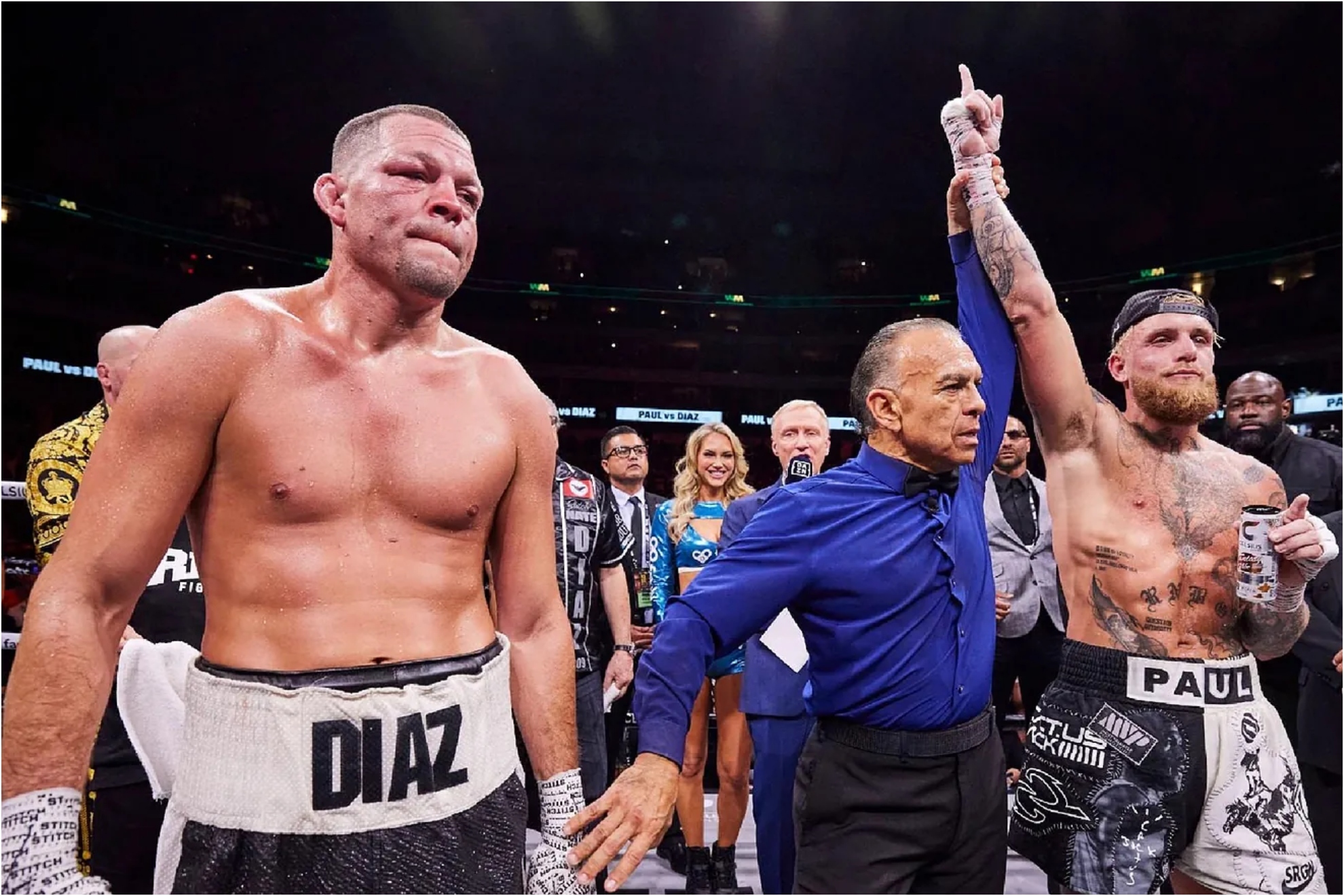 Nate Diaz in his defeat against Jake Paul.