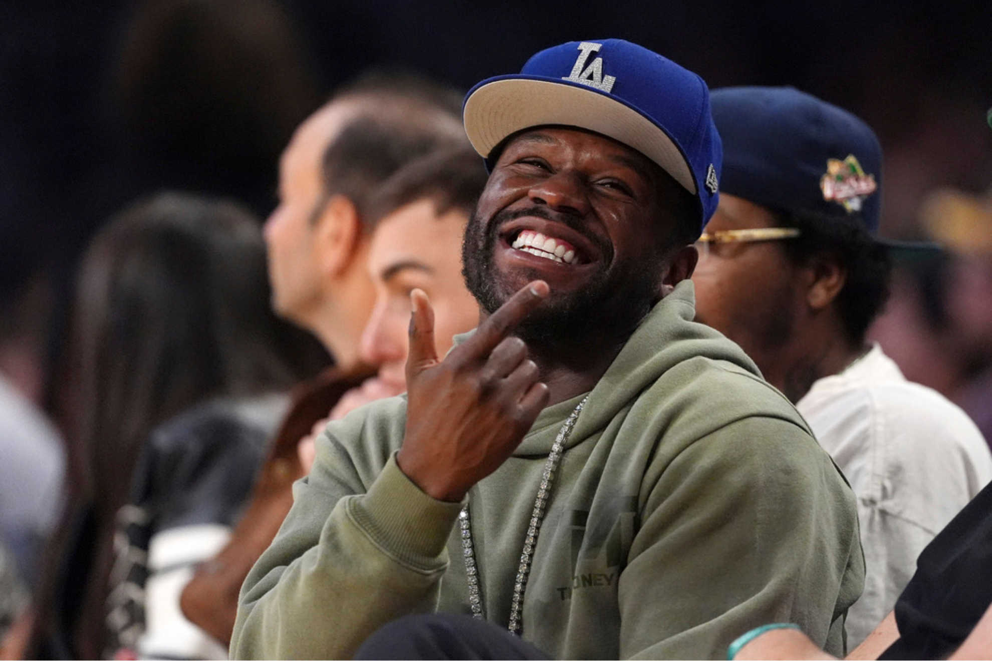 Boxer Floyd Mayweather Jr. smiles