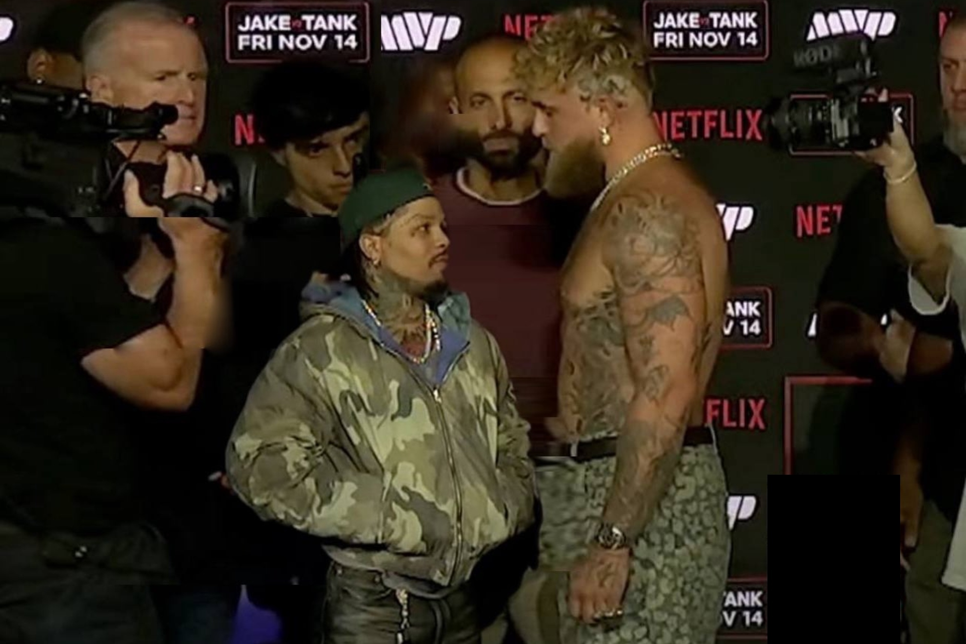 Altered picture of Jake Paul and Gervonta Davis