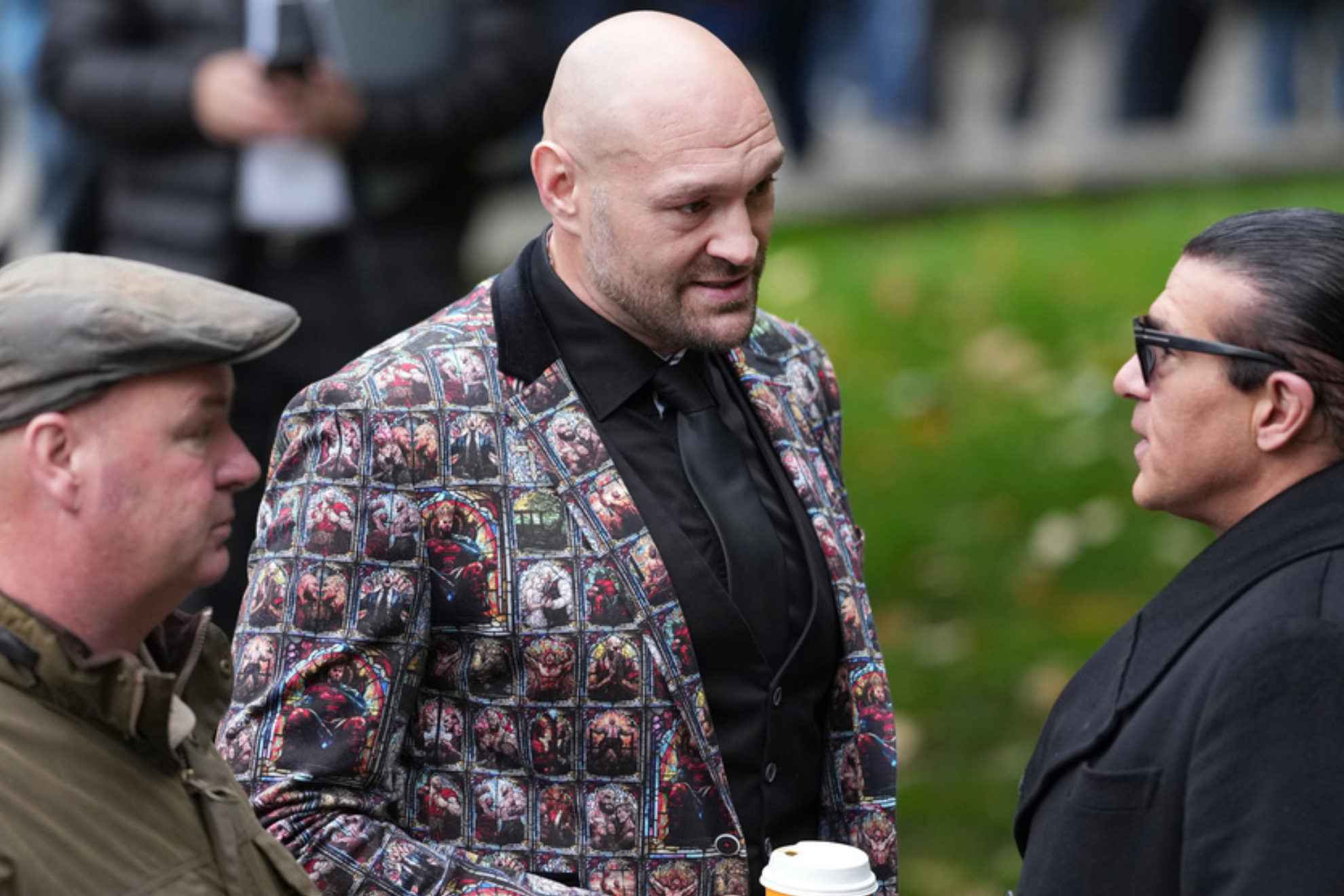 Tyson Fury attends Ricky Hatton's funeral.