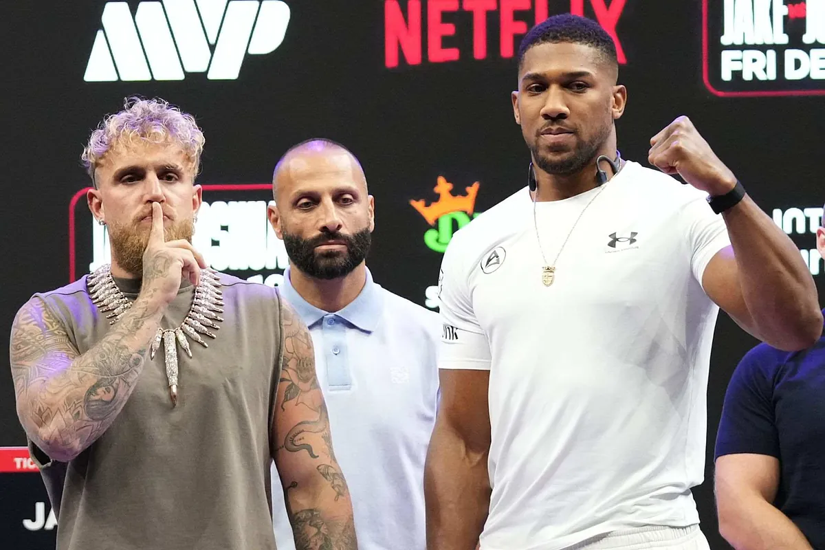 Jake Paul (left) and Anthony Joshua (right)