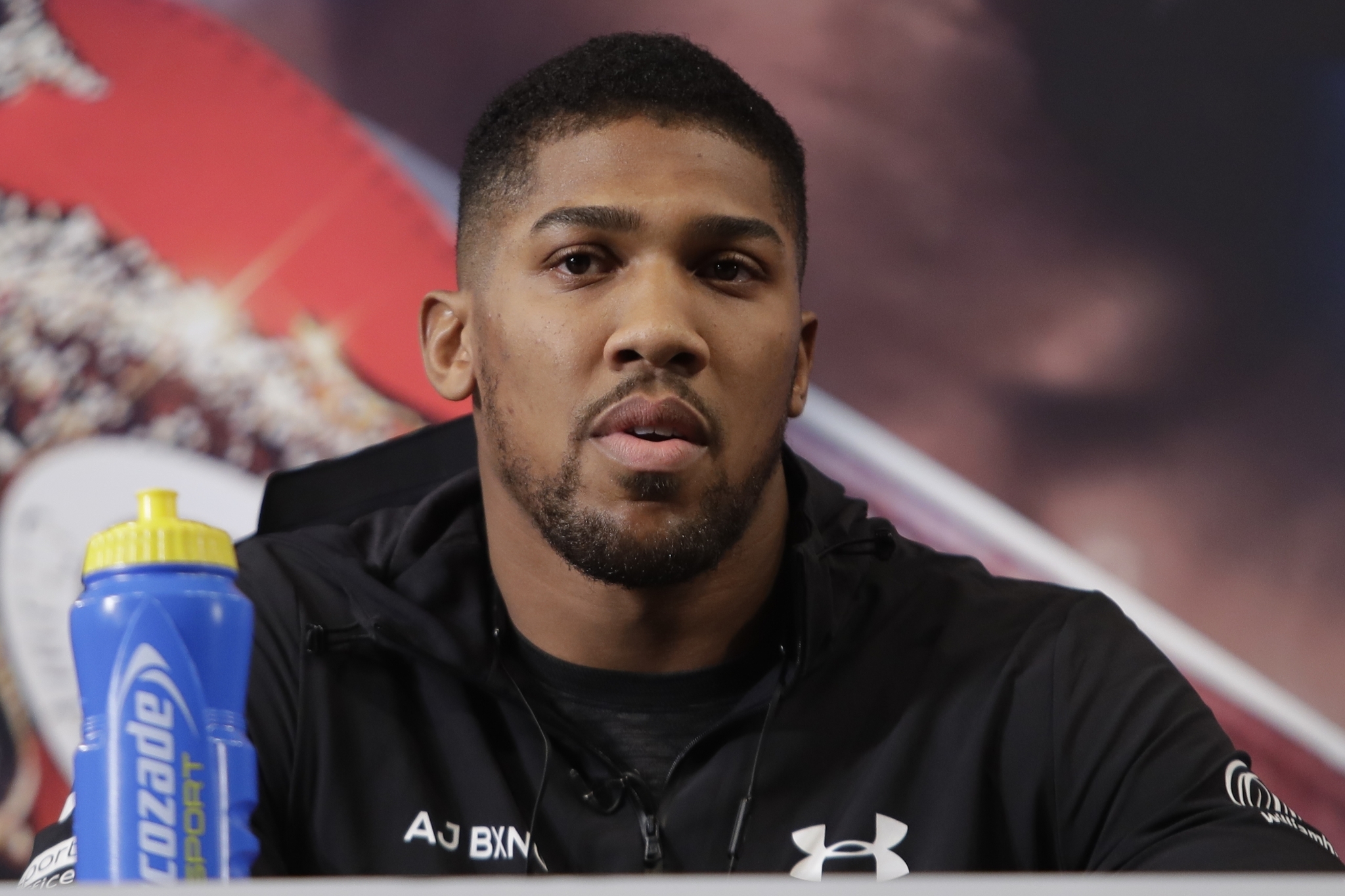 Anthony Joshua at a news conference in 2019