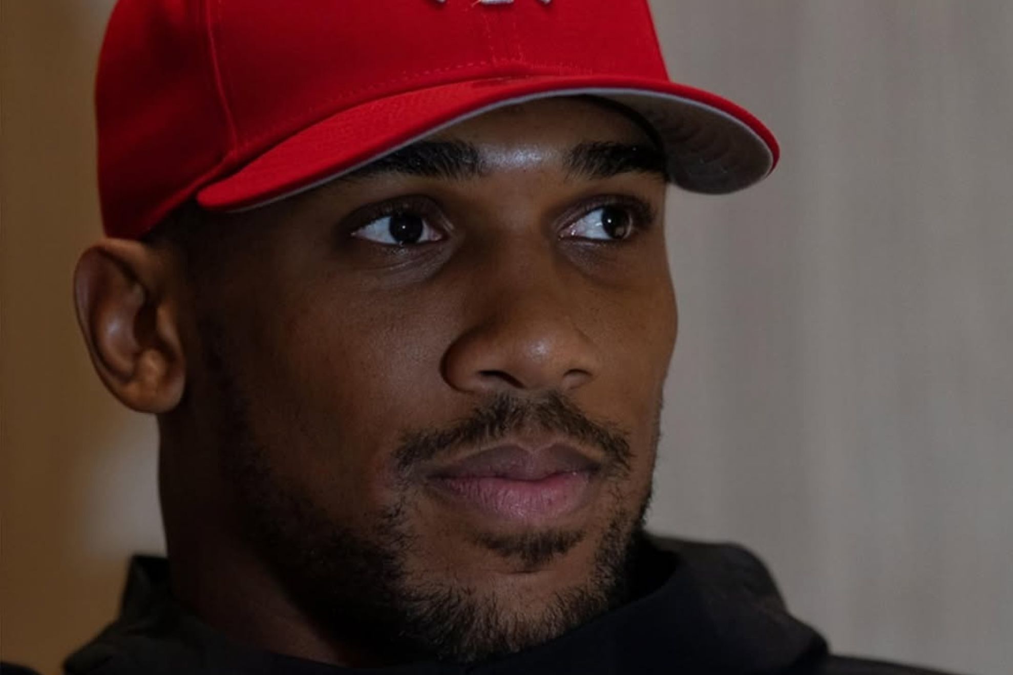 Anthony Joshua was seen deeply affected as he arrived at the mosque for the funeral of two close friends