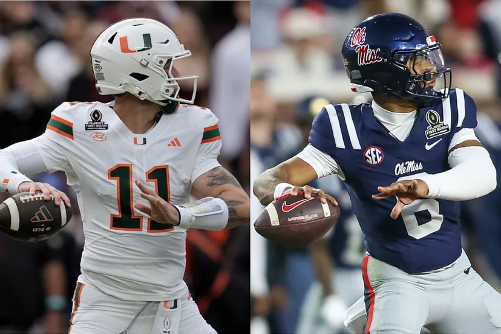 Trinidad Chambliss (L) and Carson Beck will be playing for a spot in... Trinidad Chambliss (L) and Carson Beck will be playing for a spot in the CFP championship game.