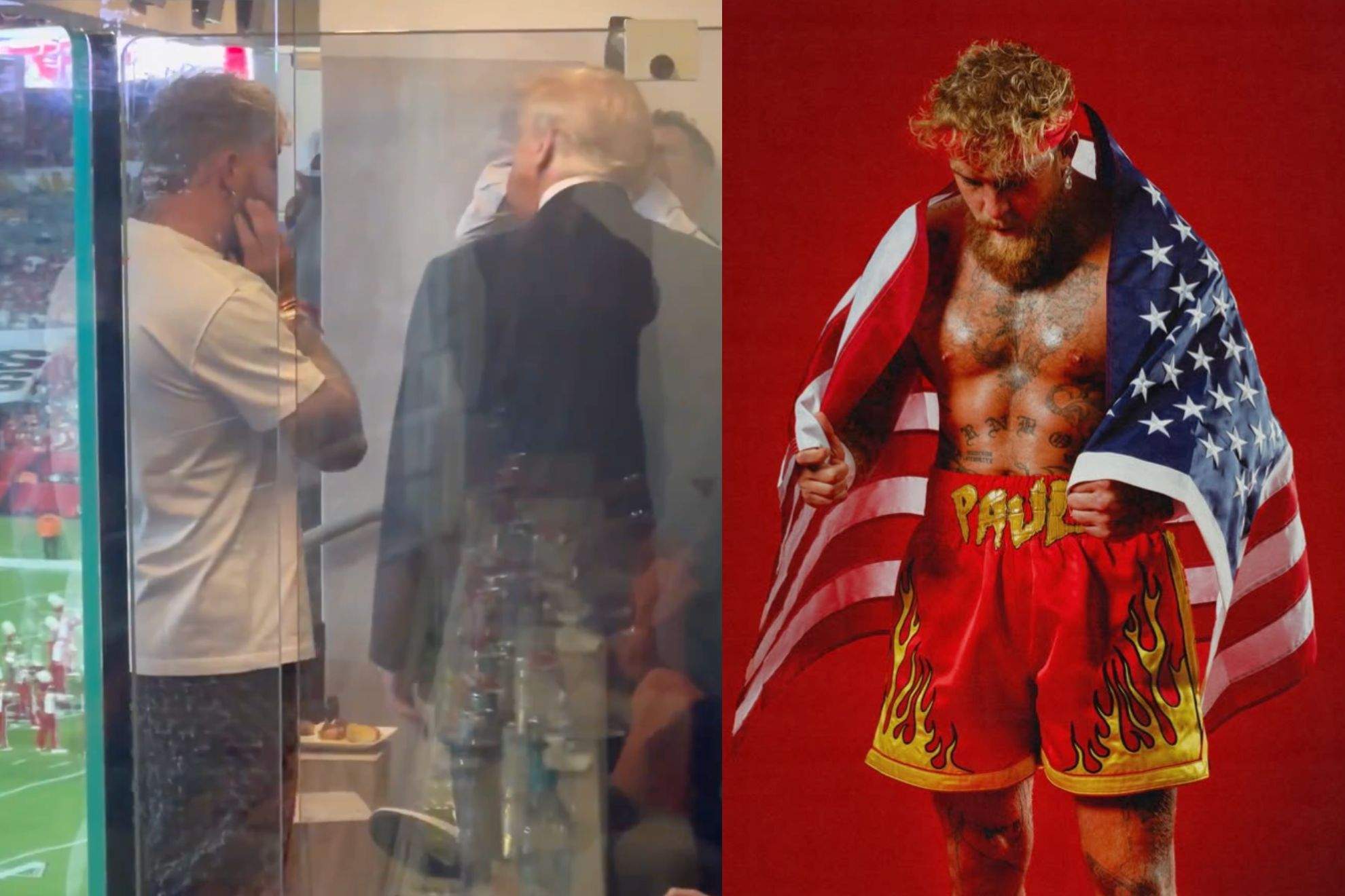 Jake Paul strange hand gestures to Trump at the CFP title game spark wild theories