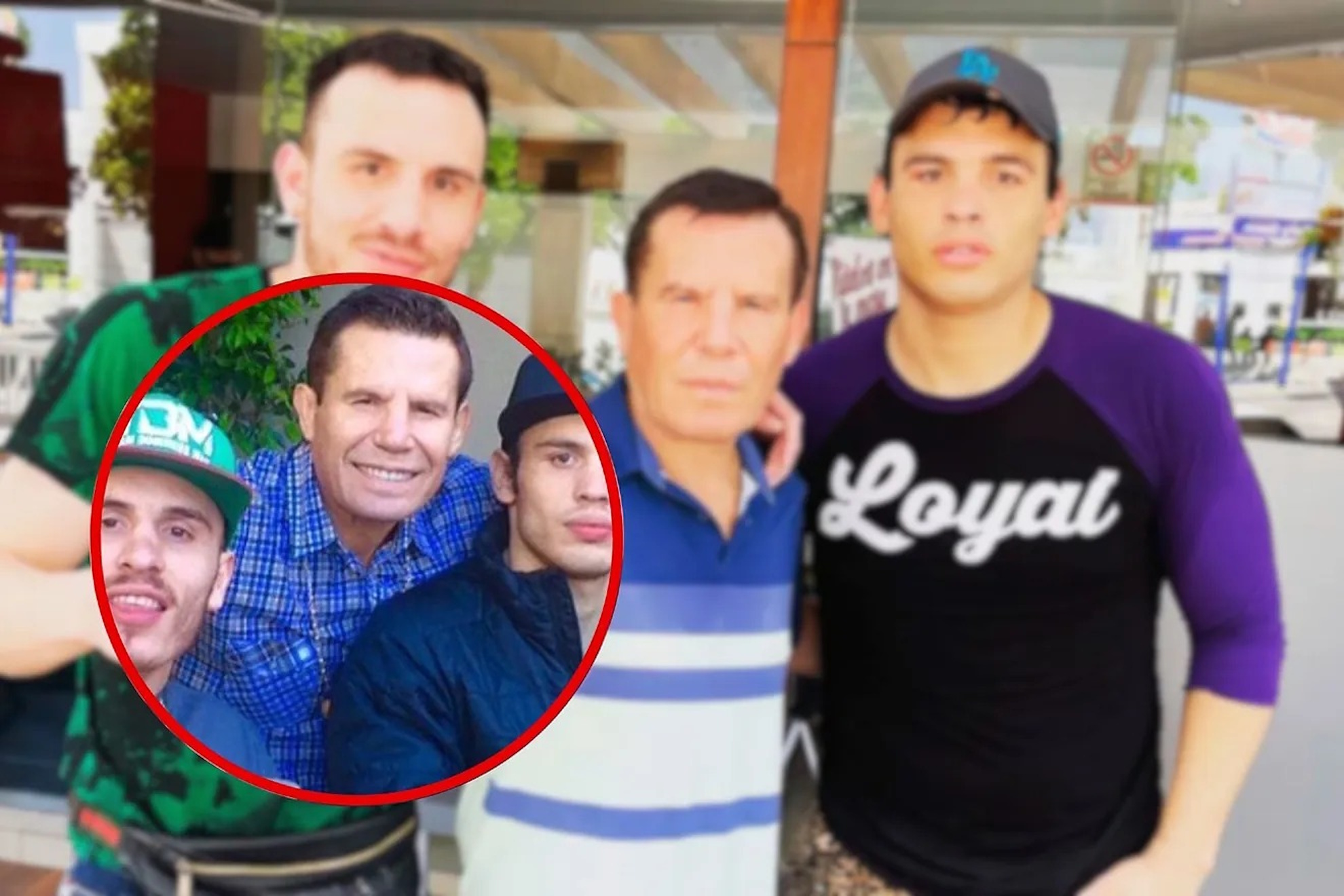 Julio Cesar Chavez and his children.