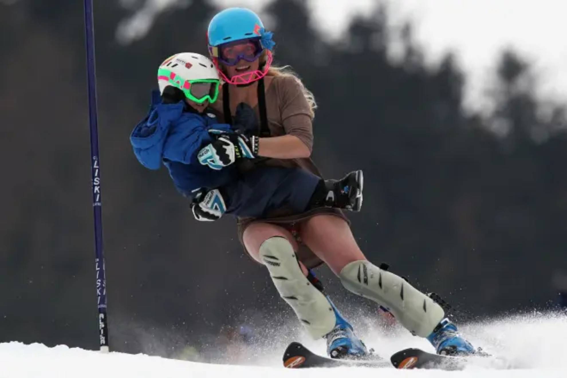 A mother and son compete together for the first time at a Winter Games ...