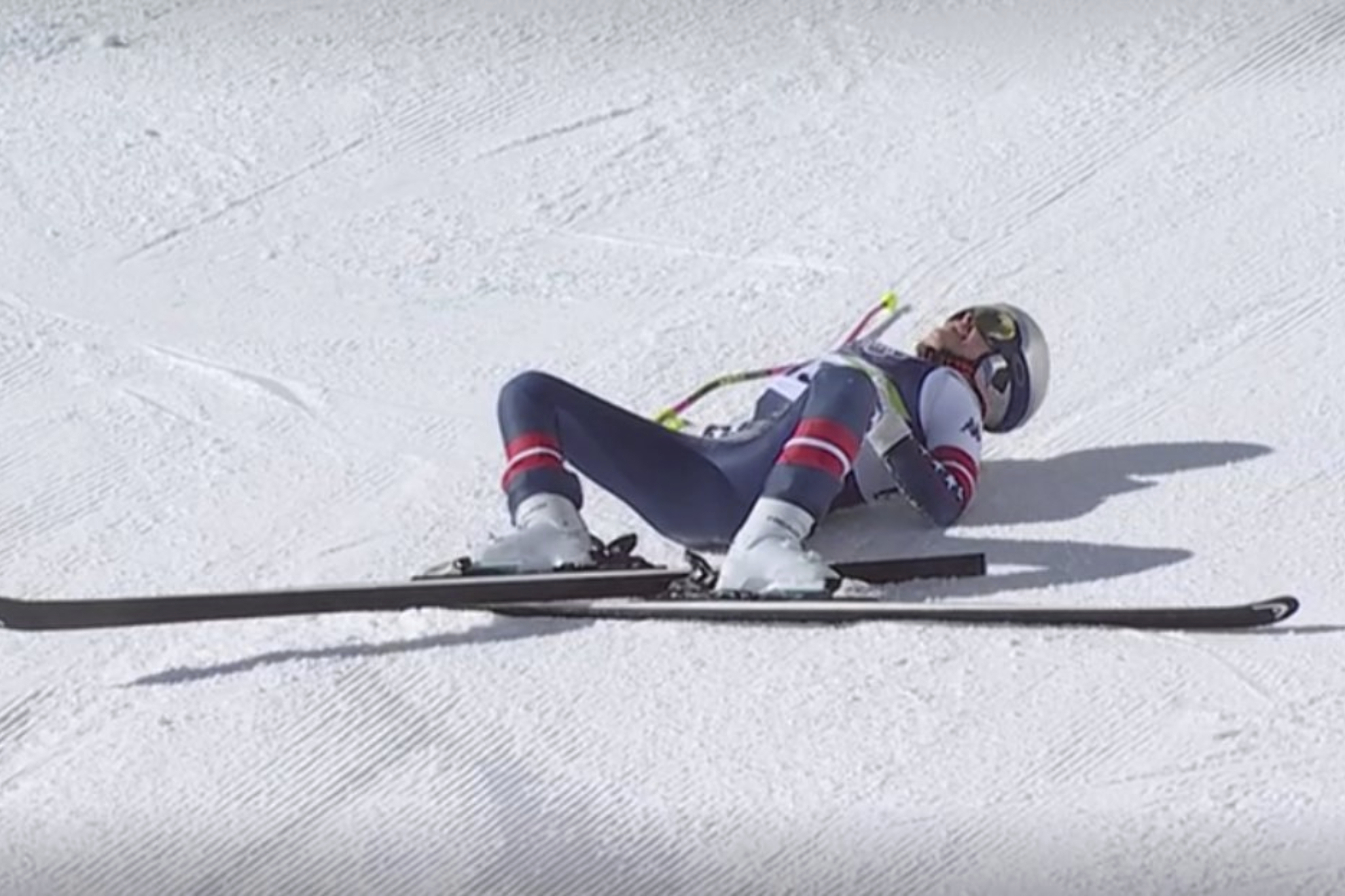 Vonn, injured on the slopes.