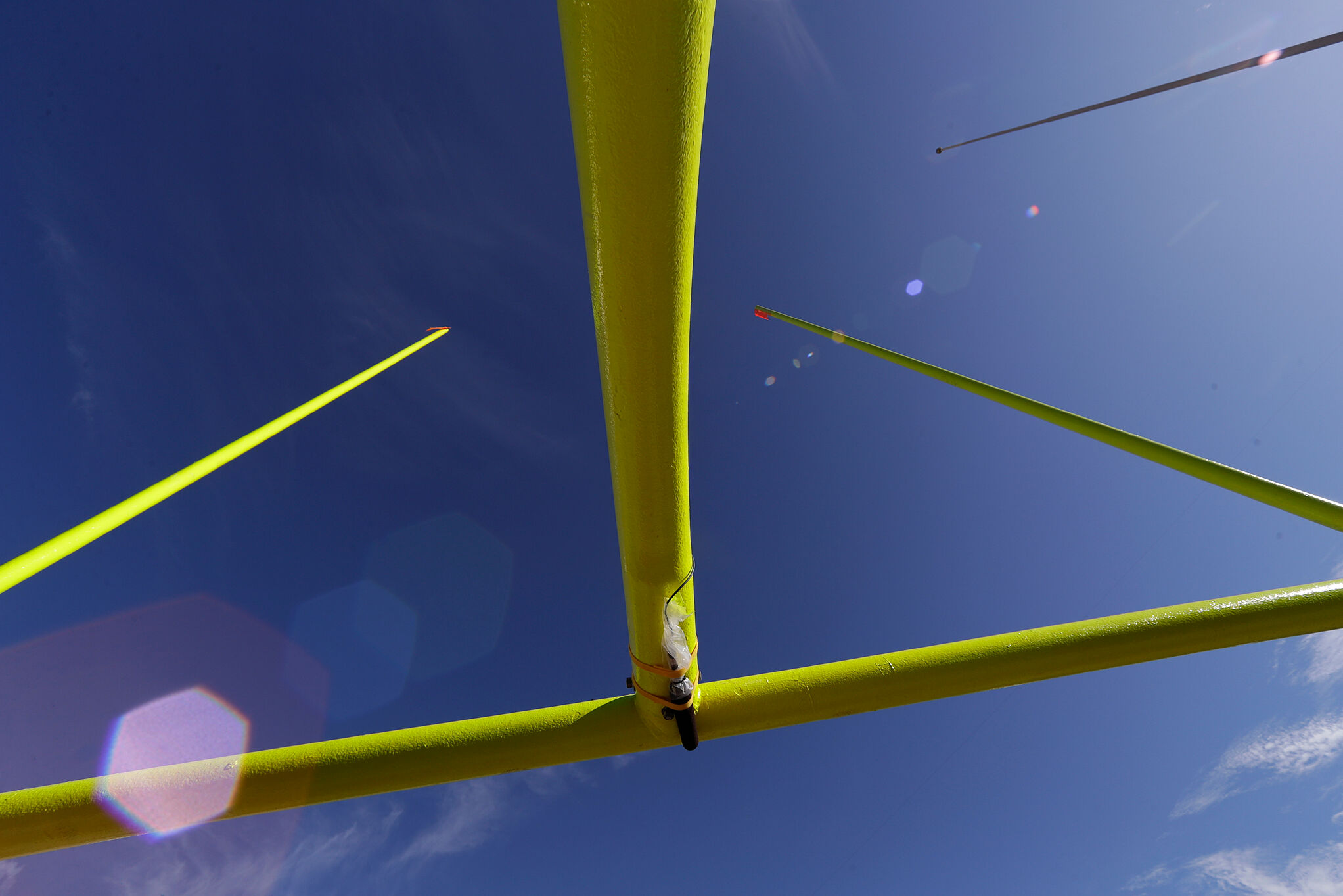 A goalpost is seen before an NCAA college football game between Indiana and Ohio State