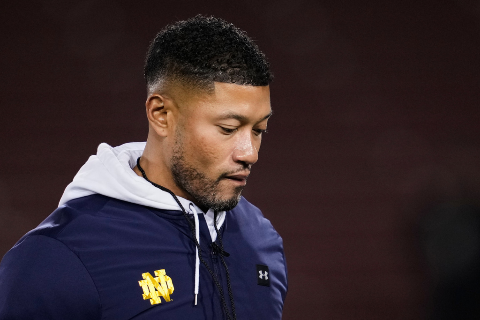 Notre Dame head coach Marcus Freeman