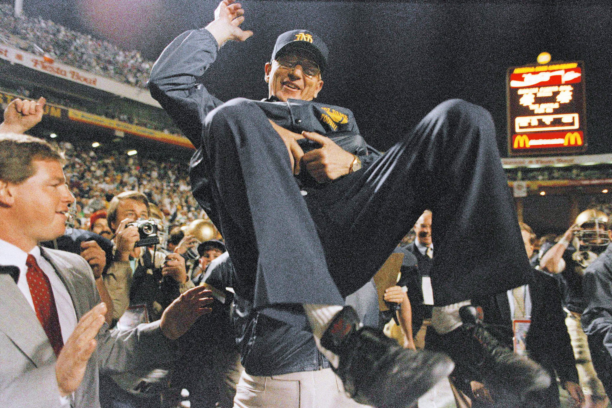 Lou Holtz with Notre Dame.