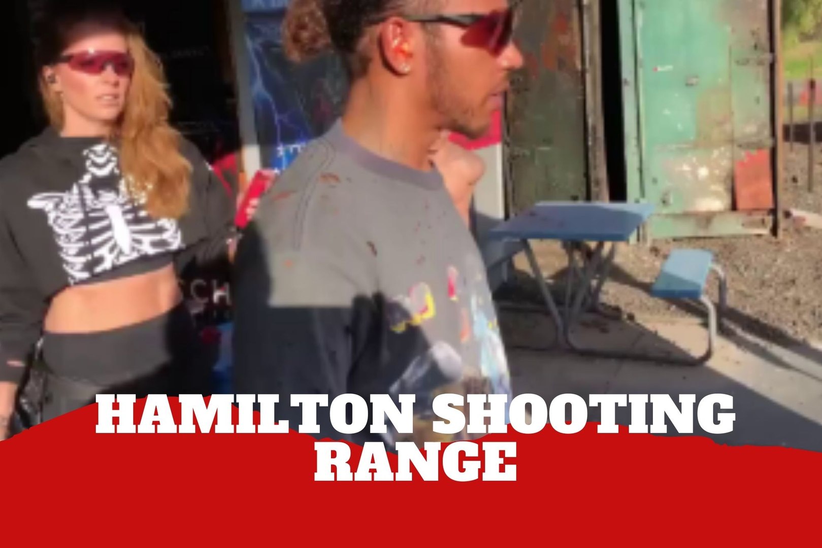Lewis Hamilton surprises fans during his first time at a shooting range